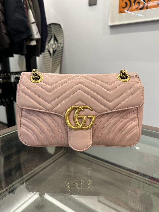 Gucci - GG Marmont Matelassé Small Shoulder Bag - Leather - Beige - (small)