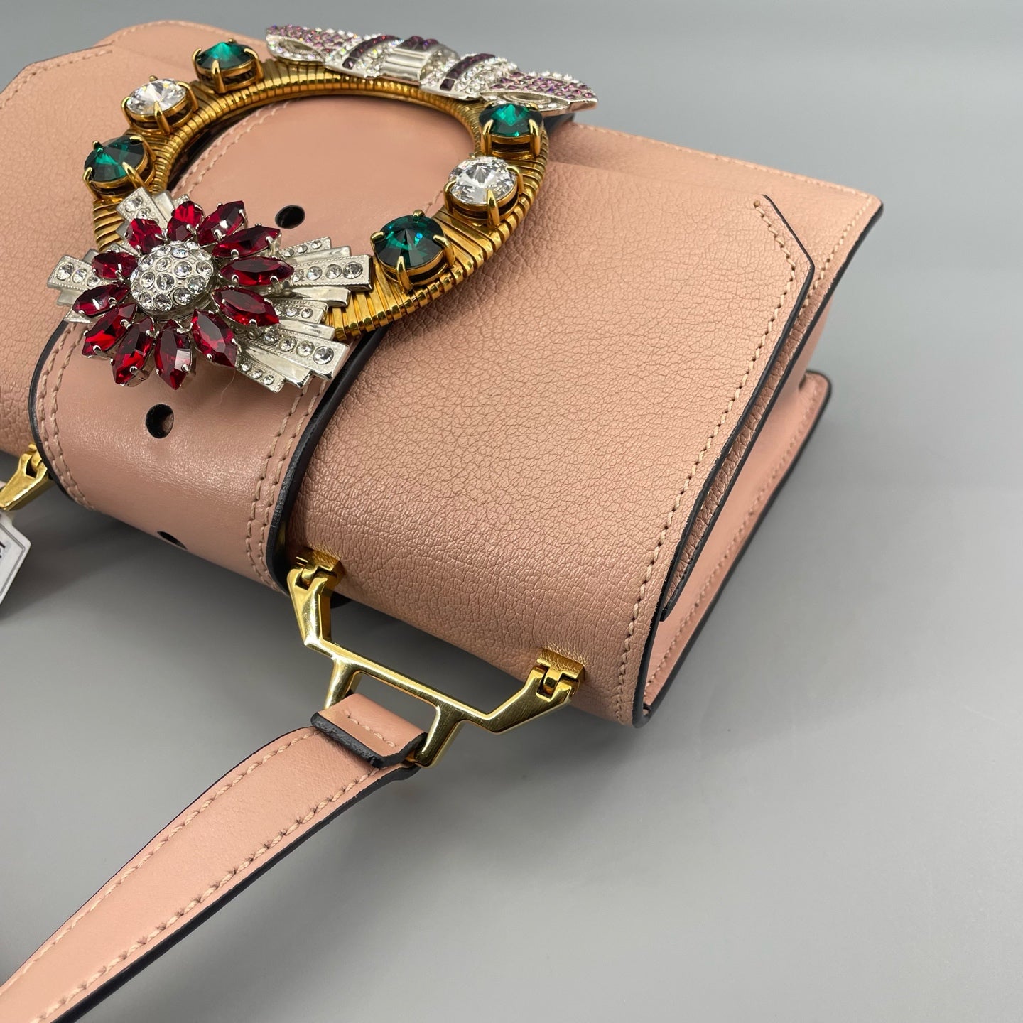 Miu Miu - Gemstone Shoulder Bag - Leather - Pink - (small)