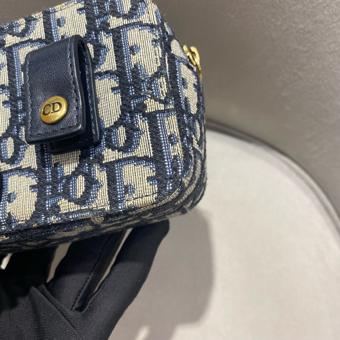 Dior - Oblique Canvas Belt Pouch - Cloth - Blue - (mini)