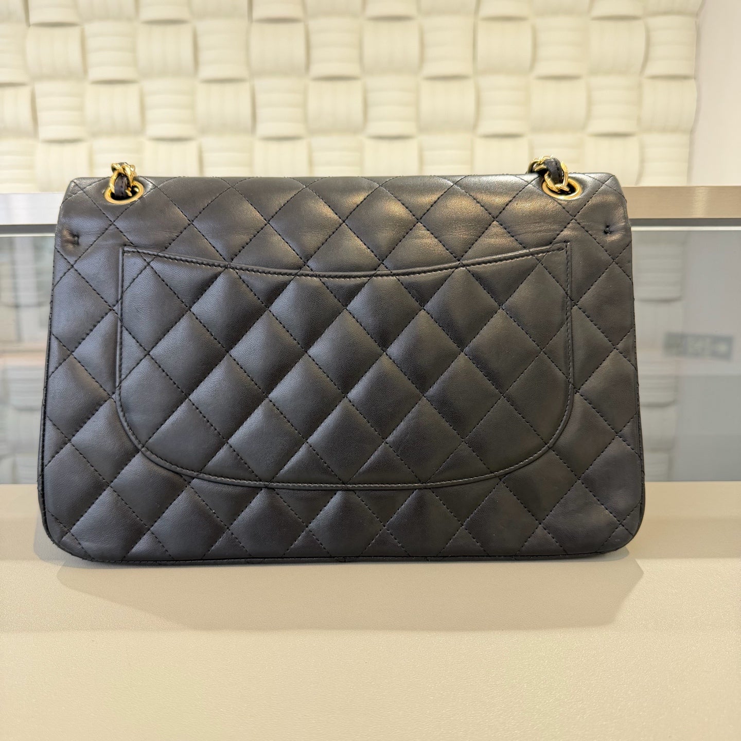 Chanel - Classic Flap Jumbo Double Flap Bag - Lambskin leather - Black - (Large)