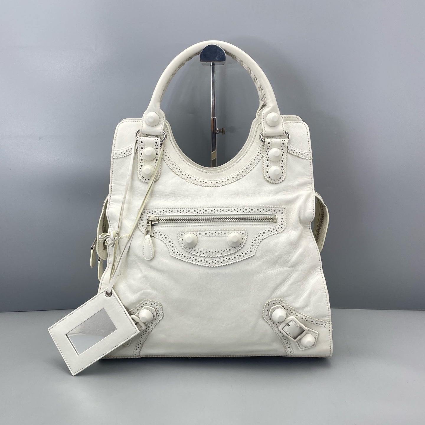 Balenciaga - Motorcycle Bag - Lambskin leather - White - (Large)