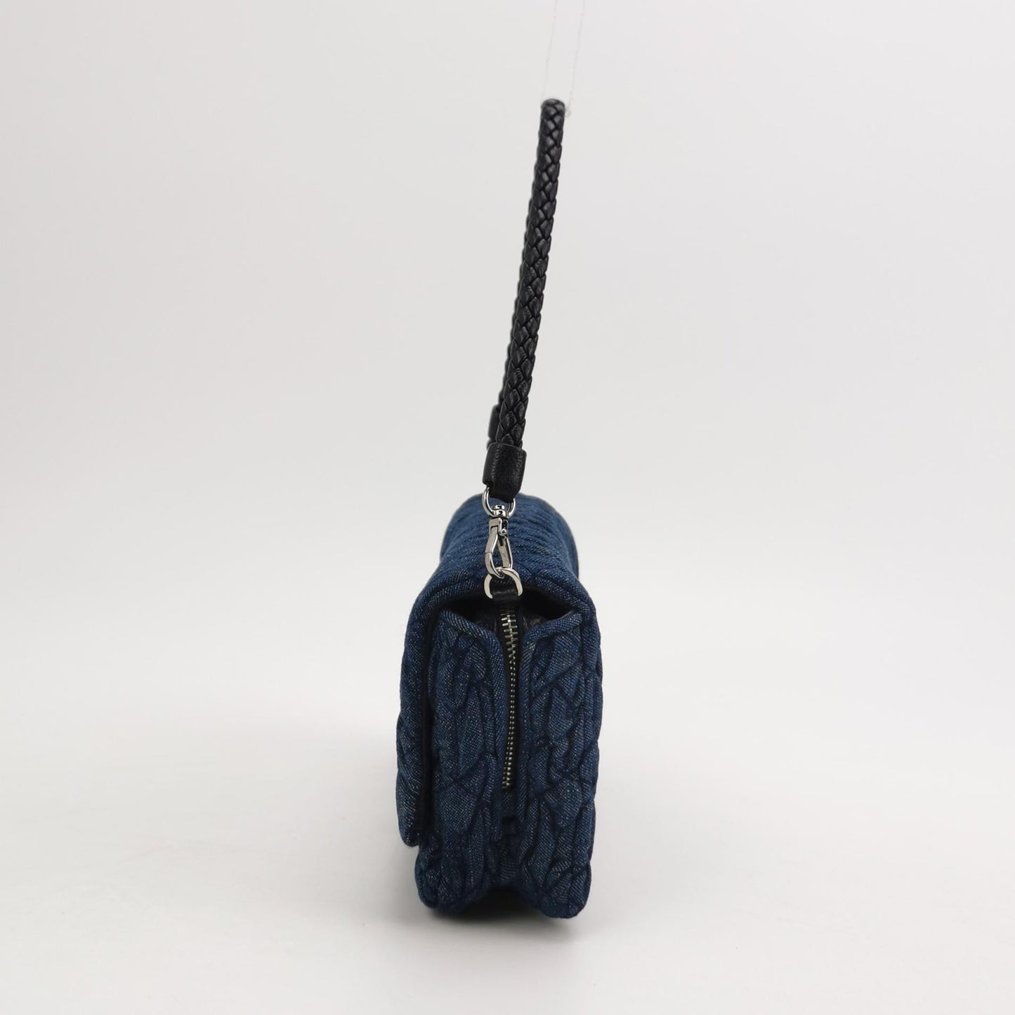 Miu Miu - Matelassé Denim Crystal Clutch - Denim - Jeans and Leather - Blue - (small)