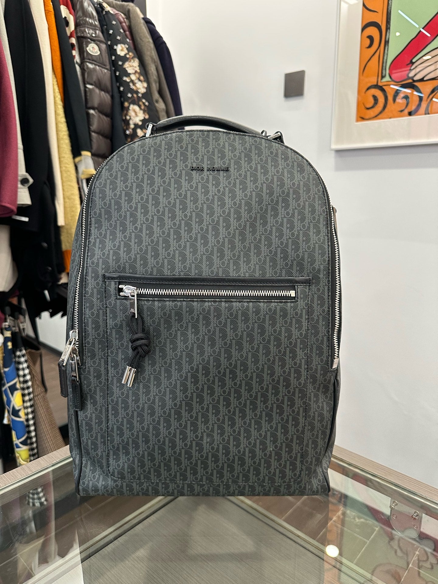 Dior - Dior Homme Oblique Backpack - Coated canvas with leather trim - Black - (medium)