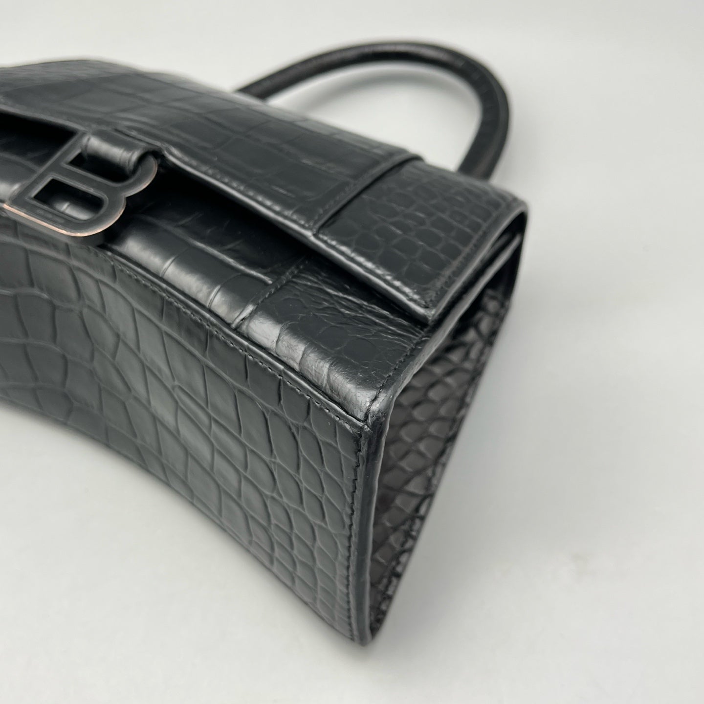 Balenciaga - Hourglass Bag - Leather - Black - (Small)