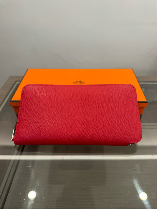 Hermès - Silk-in Classic Long Wallet - Epsom calfskin leather and silk - Red - (medium)