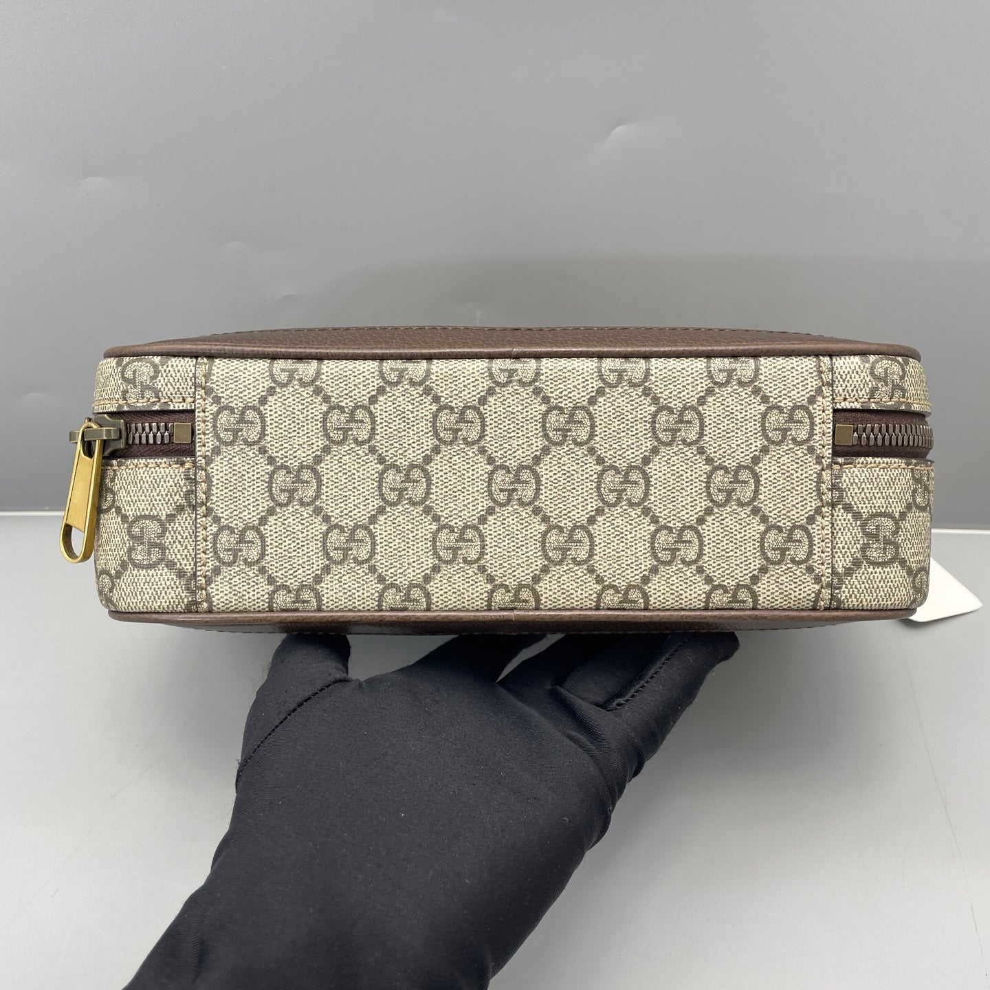 Gucci - Ophidia GG Small Bag - GG Supreme canvas with leather trim - Beige with brown accents, red and green web stripe - (small)