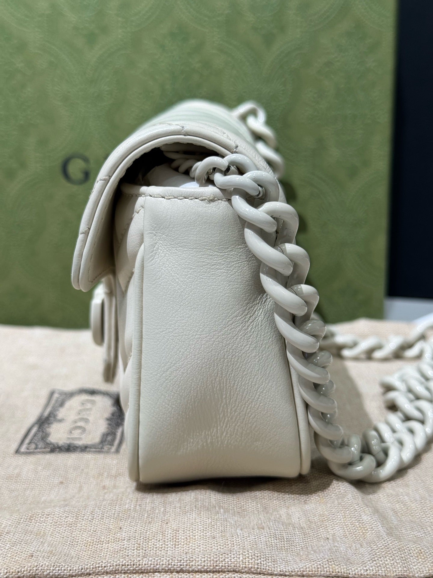 Gucci - GG Marmont Super Mini Bag 699757 UM8KV 9022 - Leather - White - (mini)