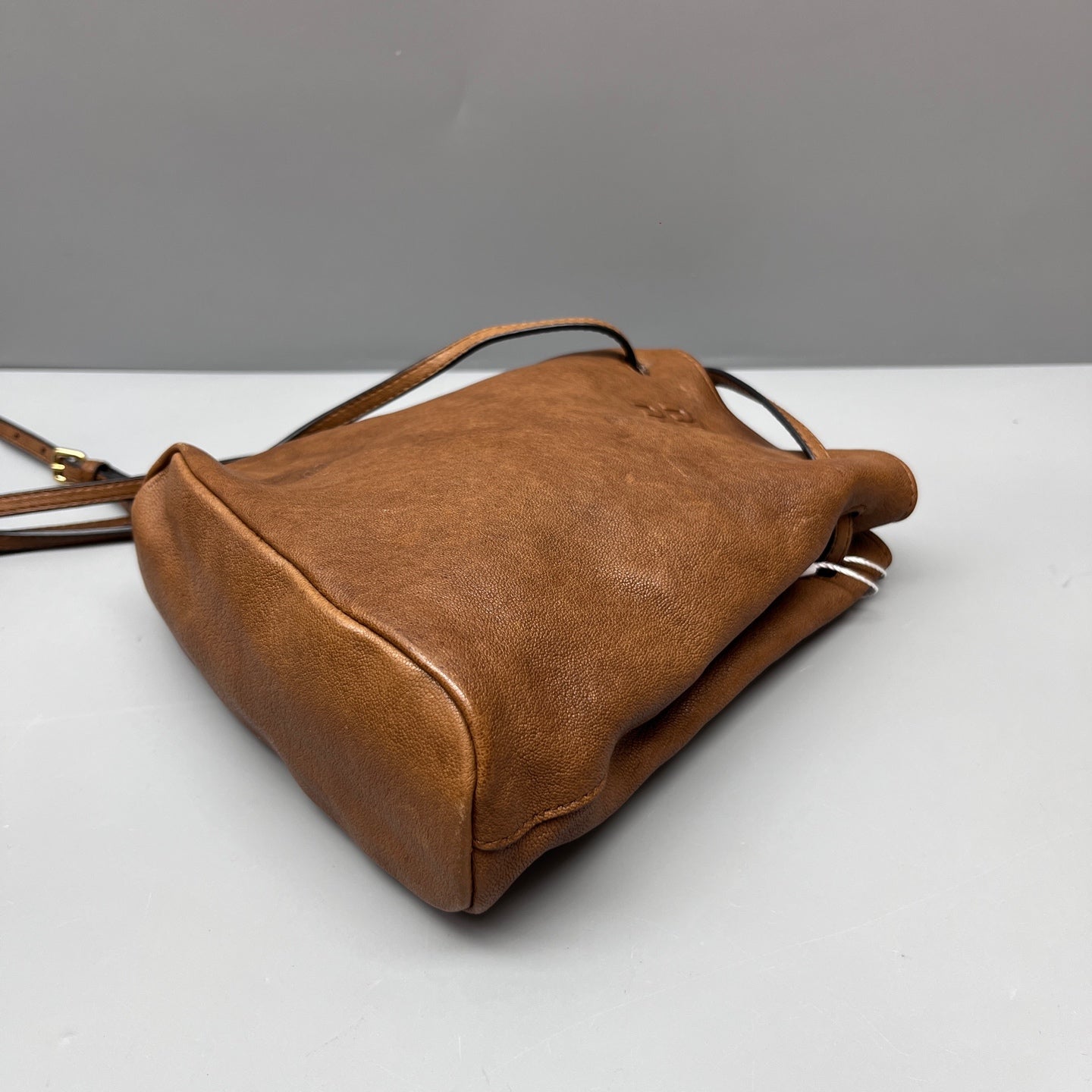 Miu Miu - Drawstring Mini Bucket Bag - Grained leather - Brown - (mini)