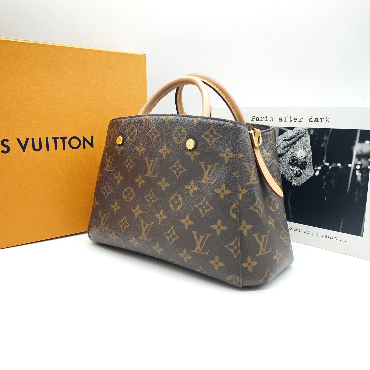 Louis Vuitton - Montaigne BB - Monogram coated canvas with natural Vachetta leather trim - Brown - (Small)