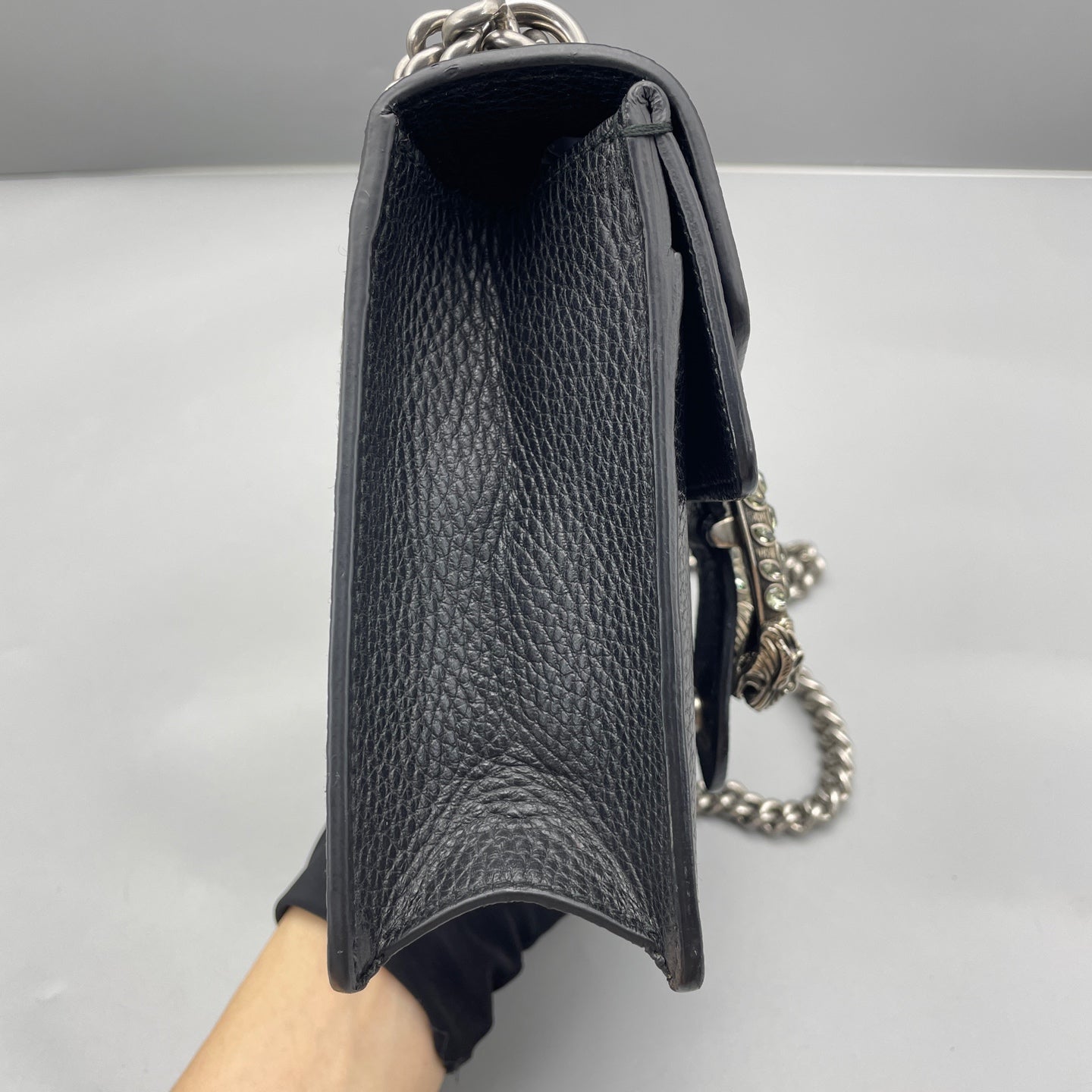Gucci - Dionysus Mini with Crystal Buckle - Grained leather - Black - (mini)