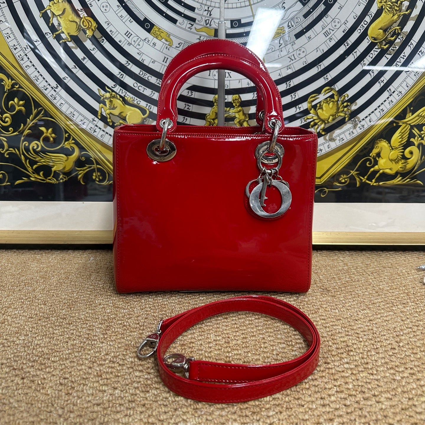 Dior - Lady Dior - Patent leather - Red - (medium)