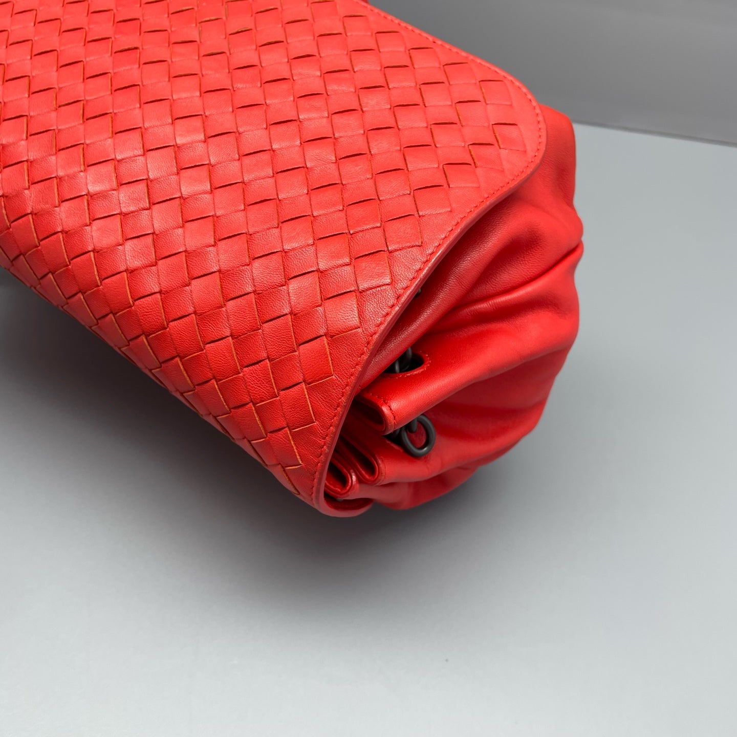 Bottega Veneta - Intrecciato Flap Bag - Lambskin leather - Orange - (Small)