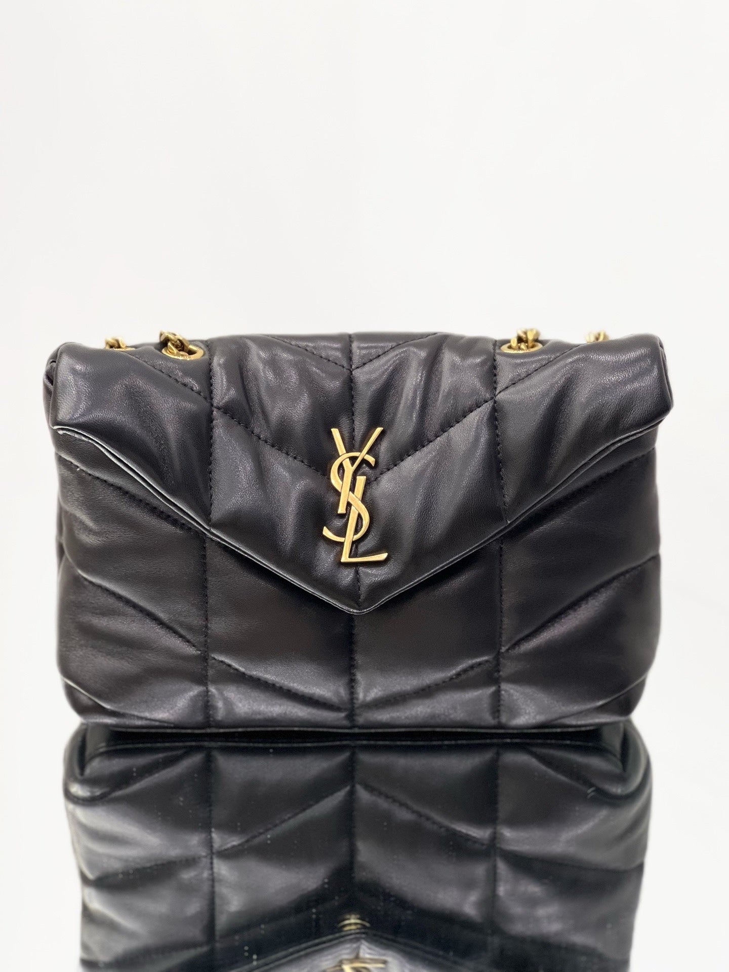 Saint Laurent - Loulou Puffer Mini - Leather - Black - (mini)