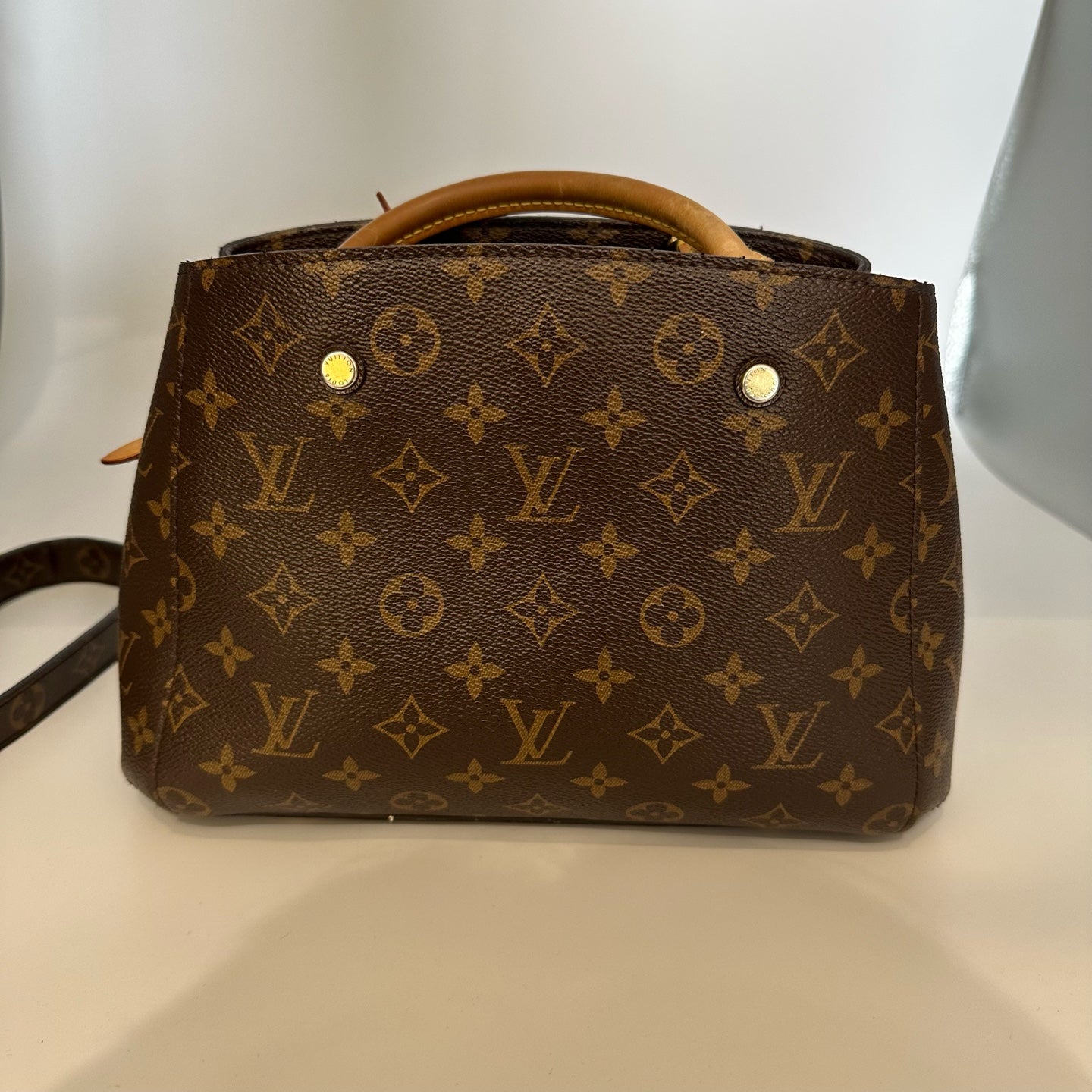 Louis Vuitton - Montaigne BB - Monogram coated canvas and Vachetta leather - Brown - (Small)