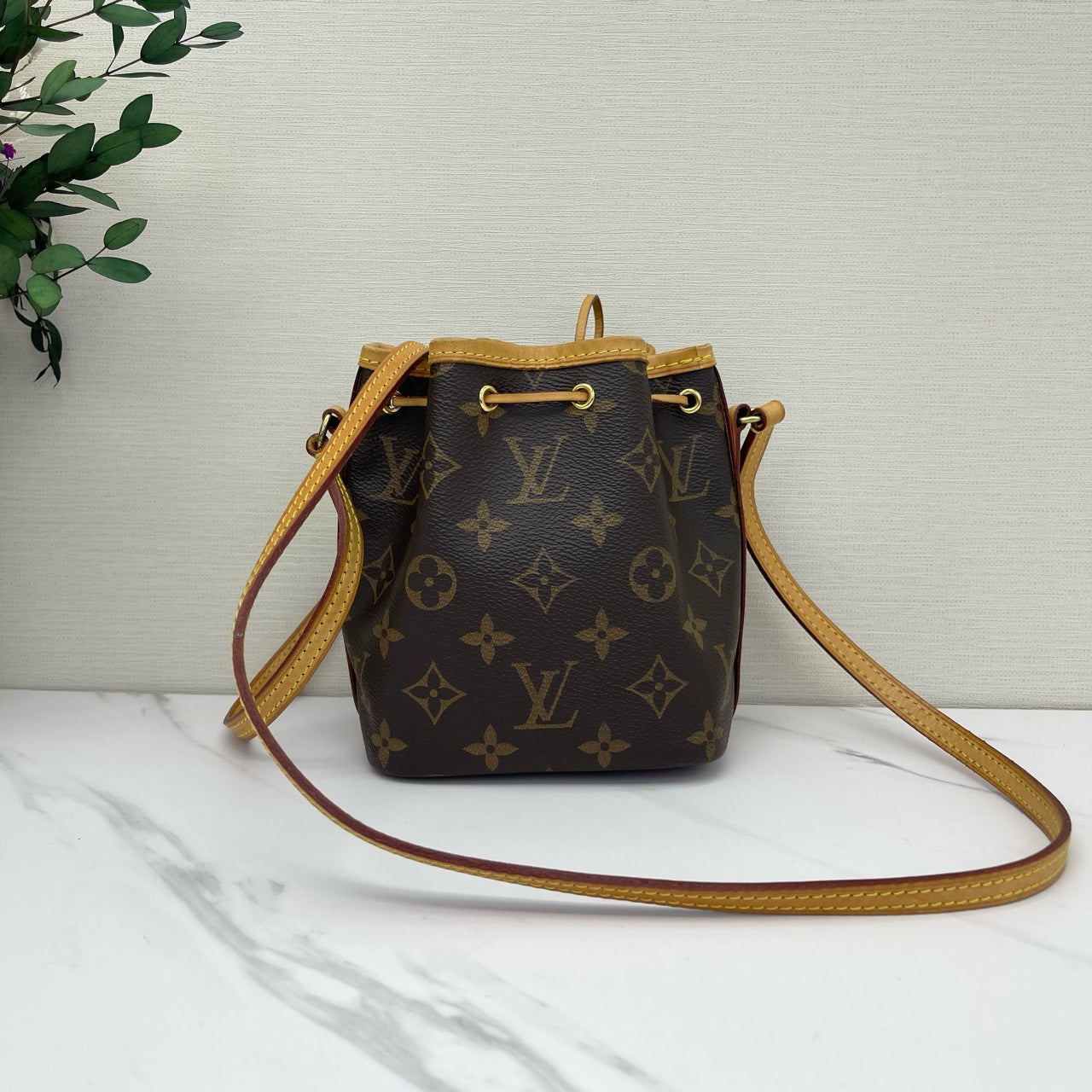 Louis Vuitton - Noe Nano - Monogram coated canvas with natural cowhide leather trim - Brown - (mini)