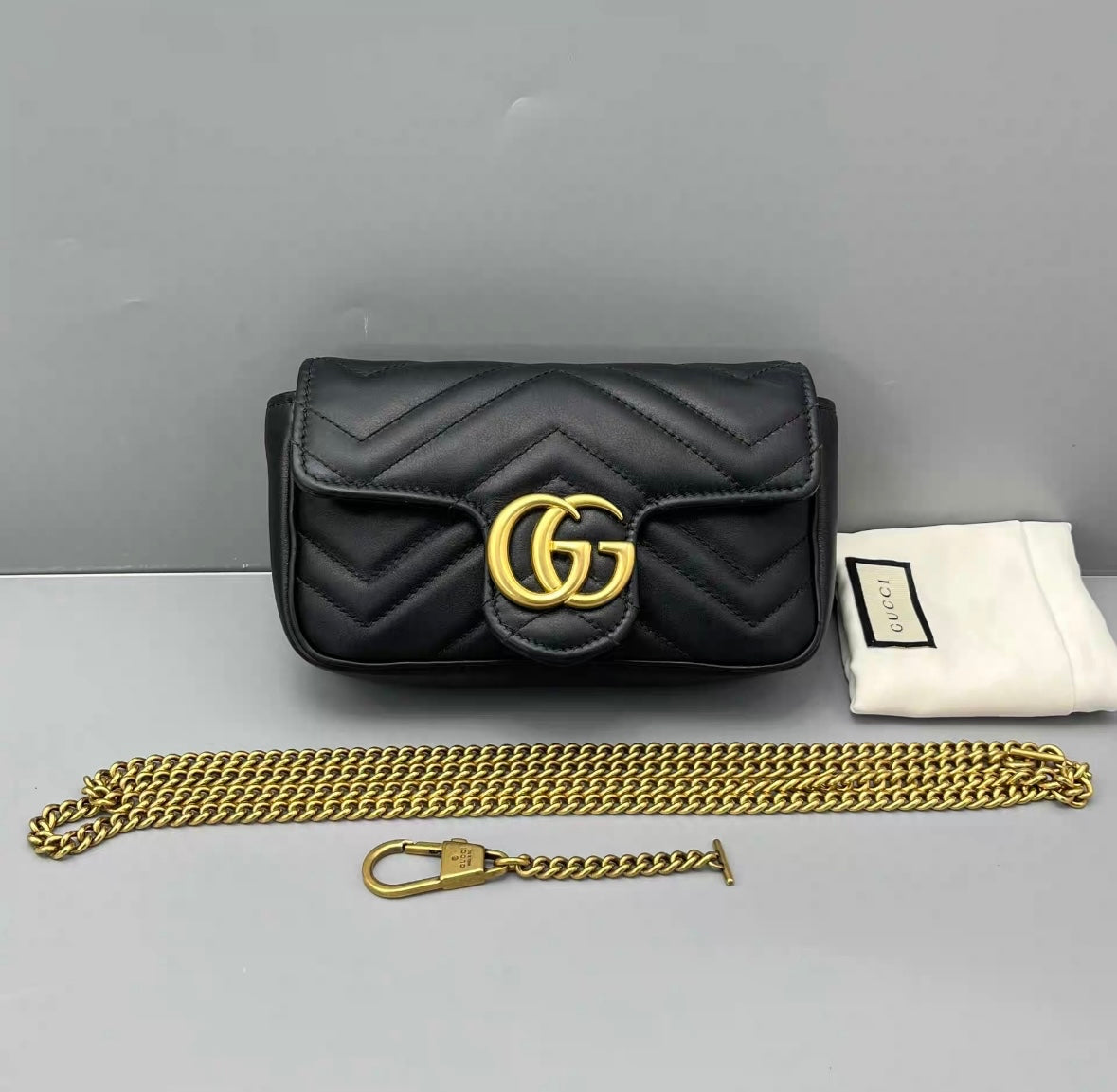 Gucci - Marmont Super Mini - Matelassé leather - Black - (mini)