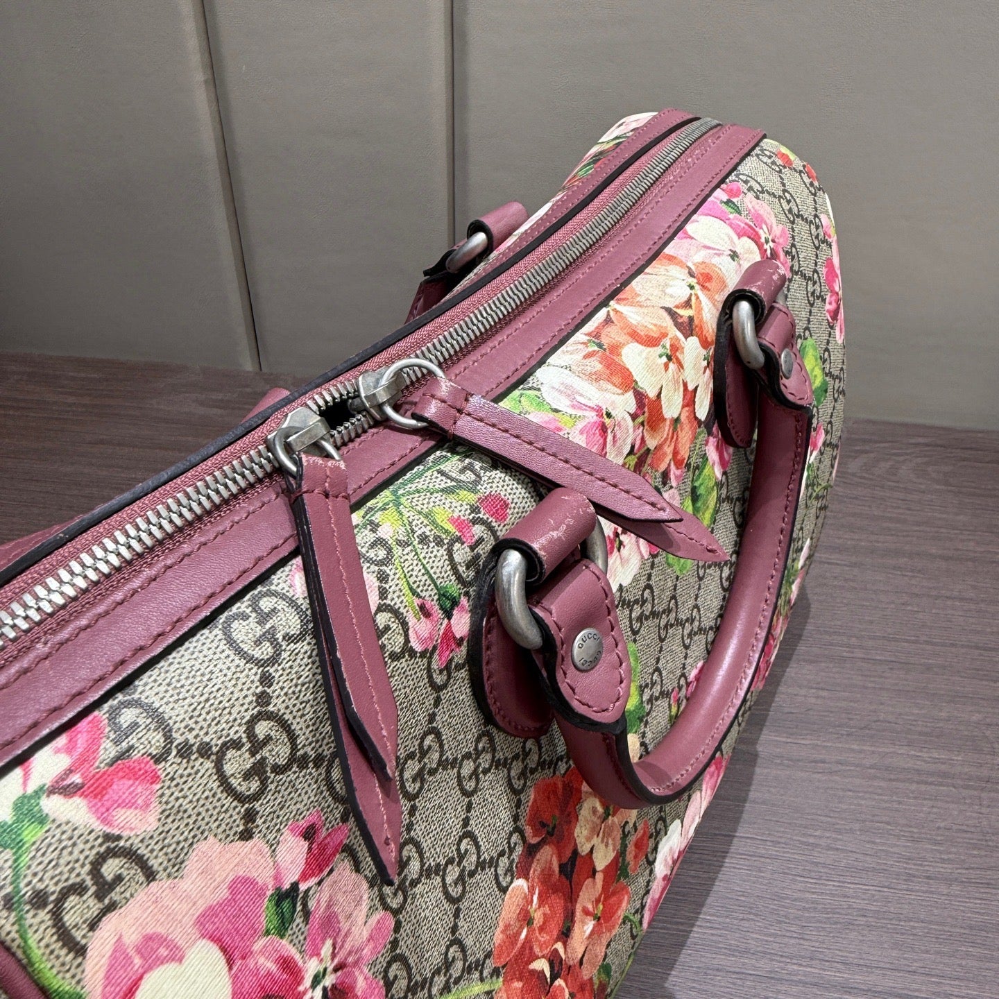 Gucci - GG Blooms Boston Bag - Coated canvas with leather trim - Multicolour - (Medium)