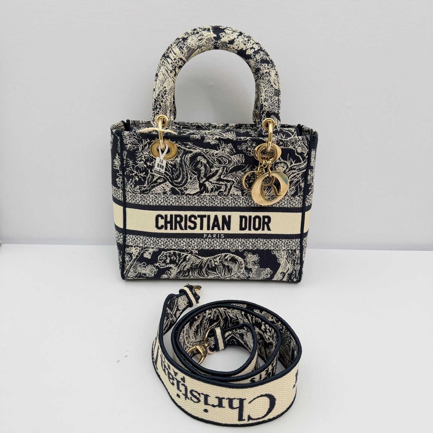 Dior - Lady D-Lite - Canvas embroidery - Navy - (Small)