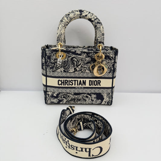 Dior - Lady D-Lite - Canvas embroidery - Navy - (Small)