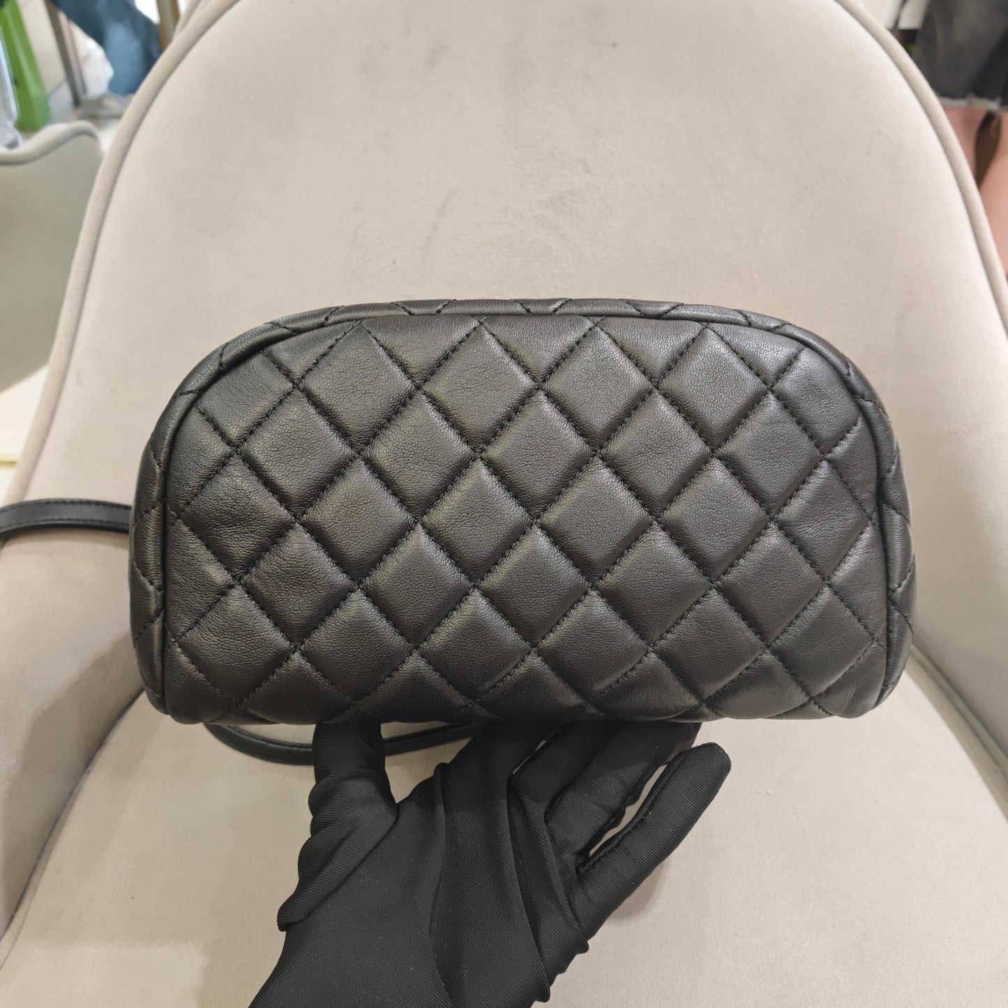 Chanel - Salzburg Backpack - Lambskin leather - Black with Silver-Tone Hardware - (Small)