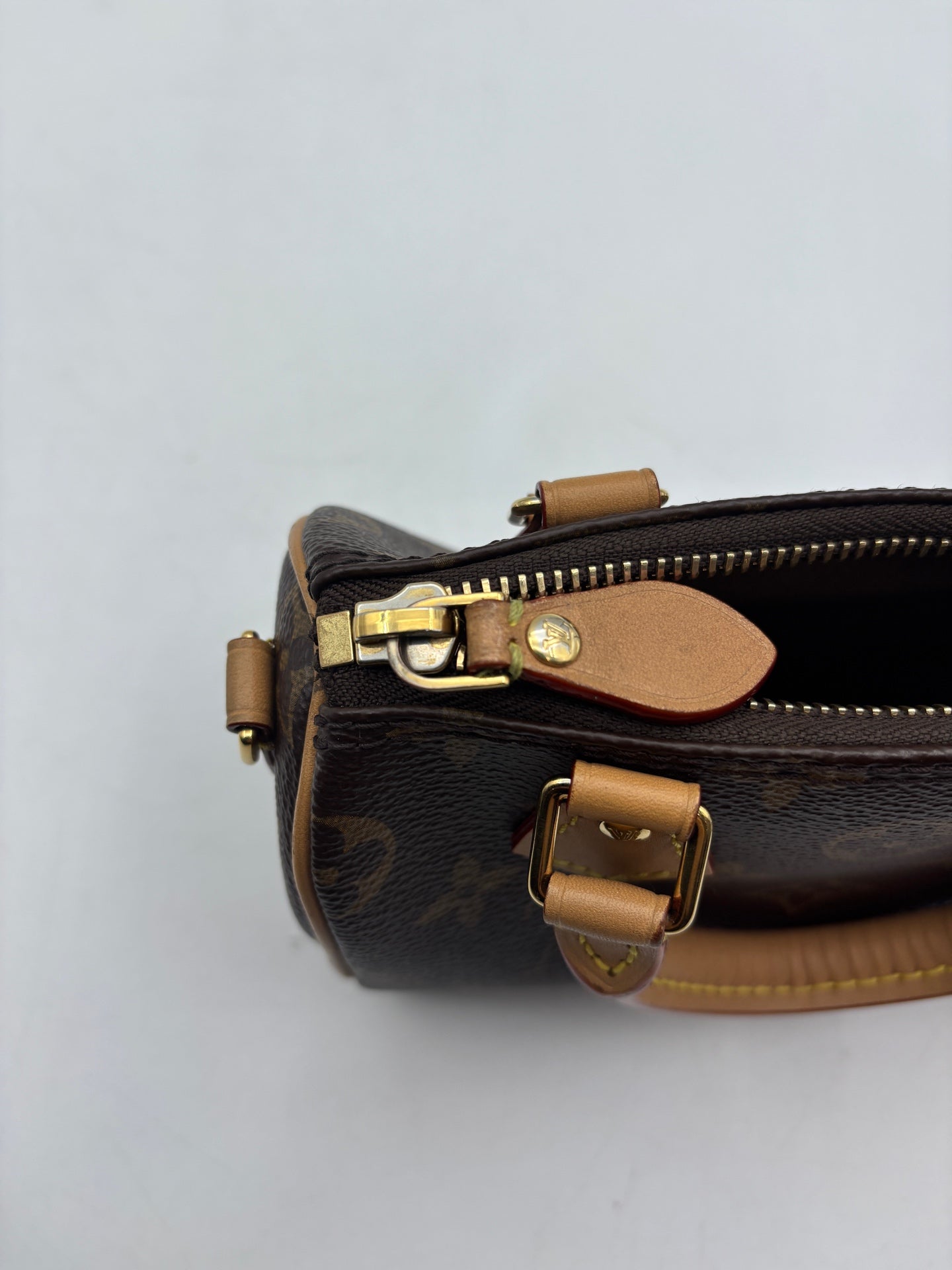 Louis Vuitton - Speedy Nano - Monogram coated canvas with natural cowhide leather trim - Brown - (mini)