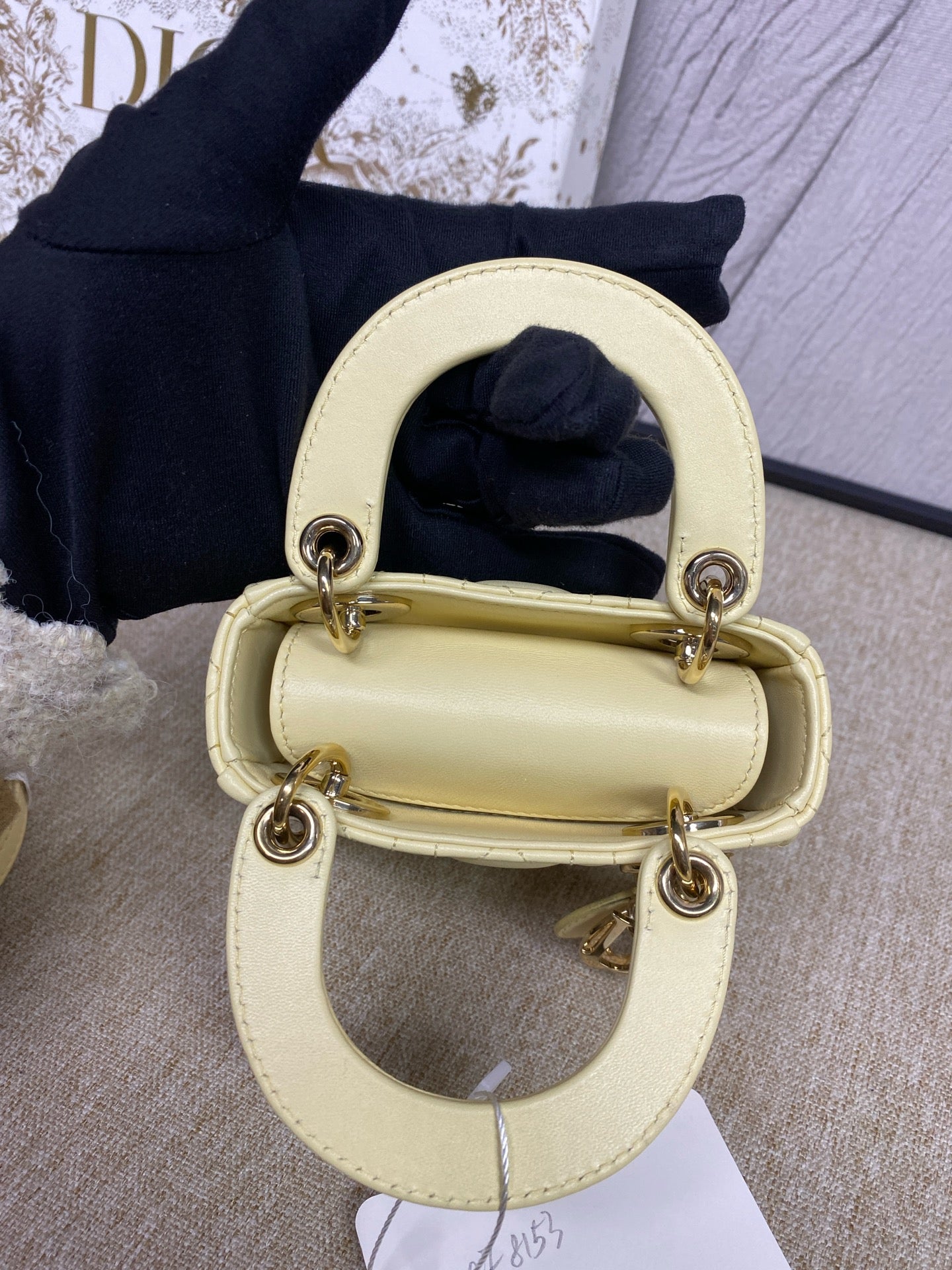 Dior - Lady Dior Ultra Mini - Lambskin leather - Yellow with Gold-Tone Hardware - (mini)