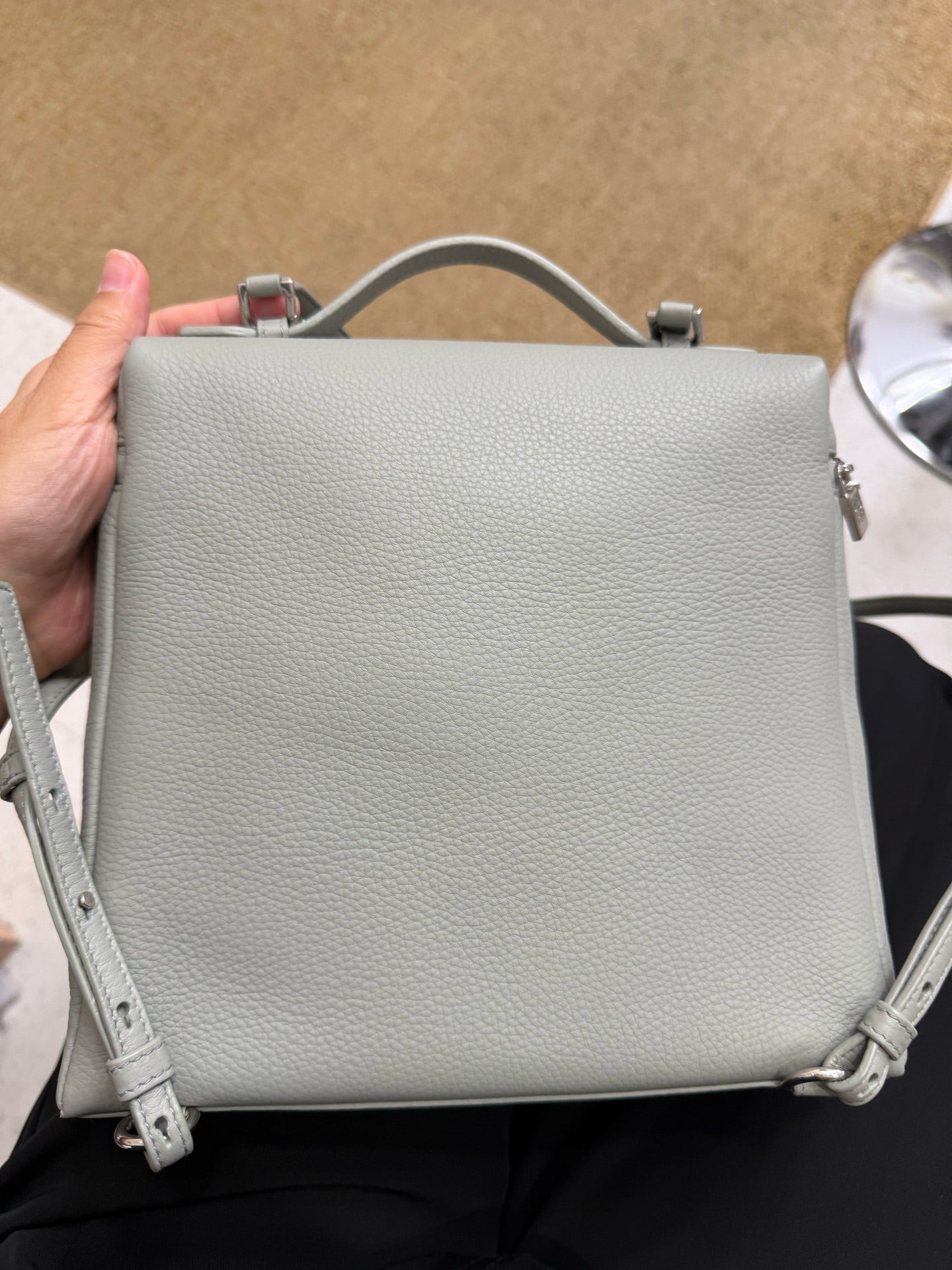 Loro Piana - Extra Pocket Backpack L23.5 - Calfskin leather - Eucalyptus - (mini)