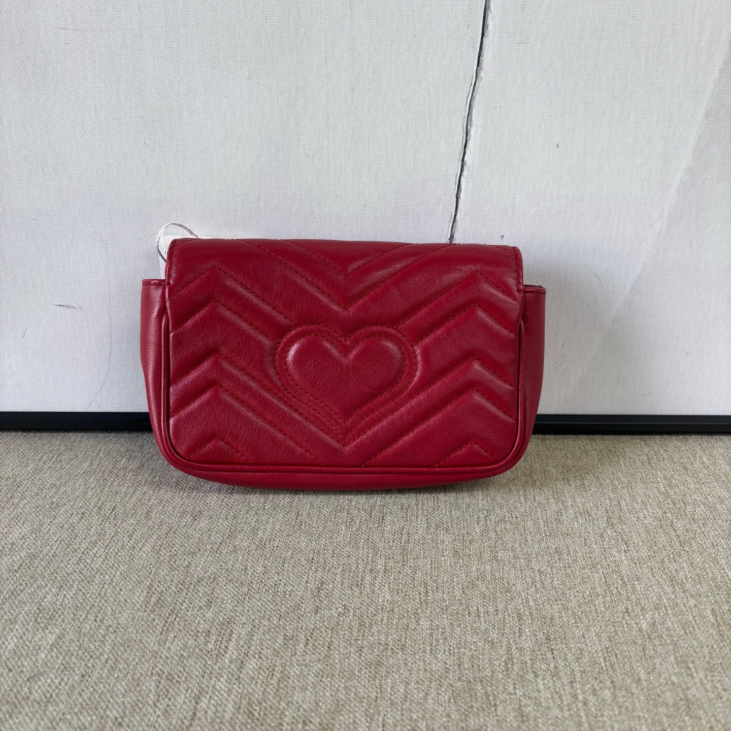 Gucci - GG Marmont Mini Chain Bag - Leather - Red - (mini)