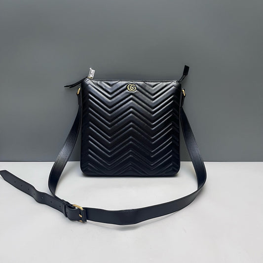 Gucci - GG Marmont Messenger Bag - Leather - Black - (medium)