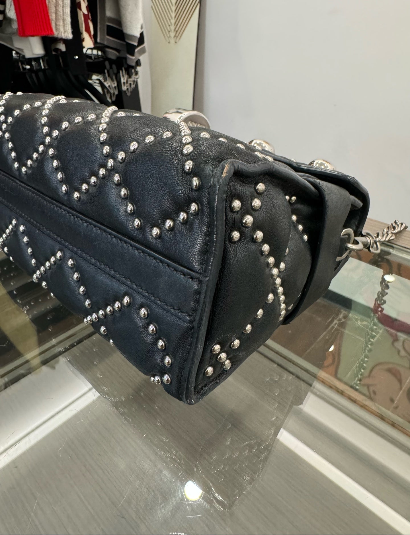 Miu Miu - 5BD059 Nappa Borchie Shoulder Bag - Nappa leather - Black - (mini)