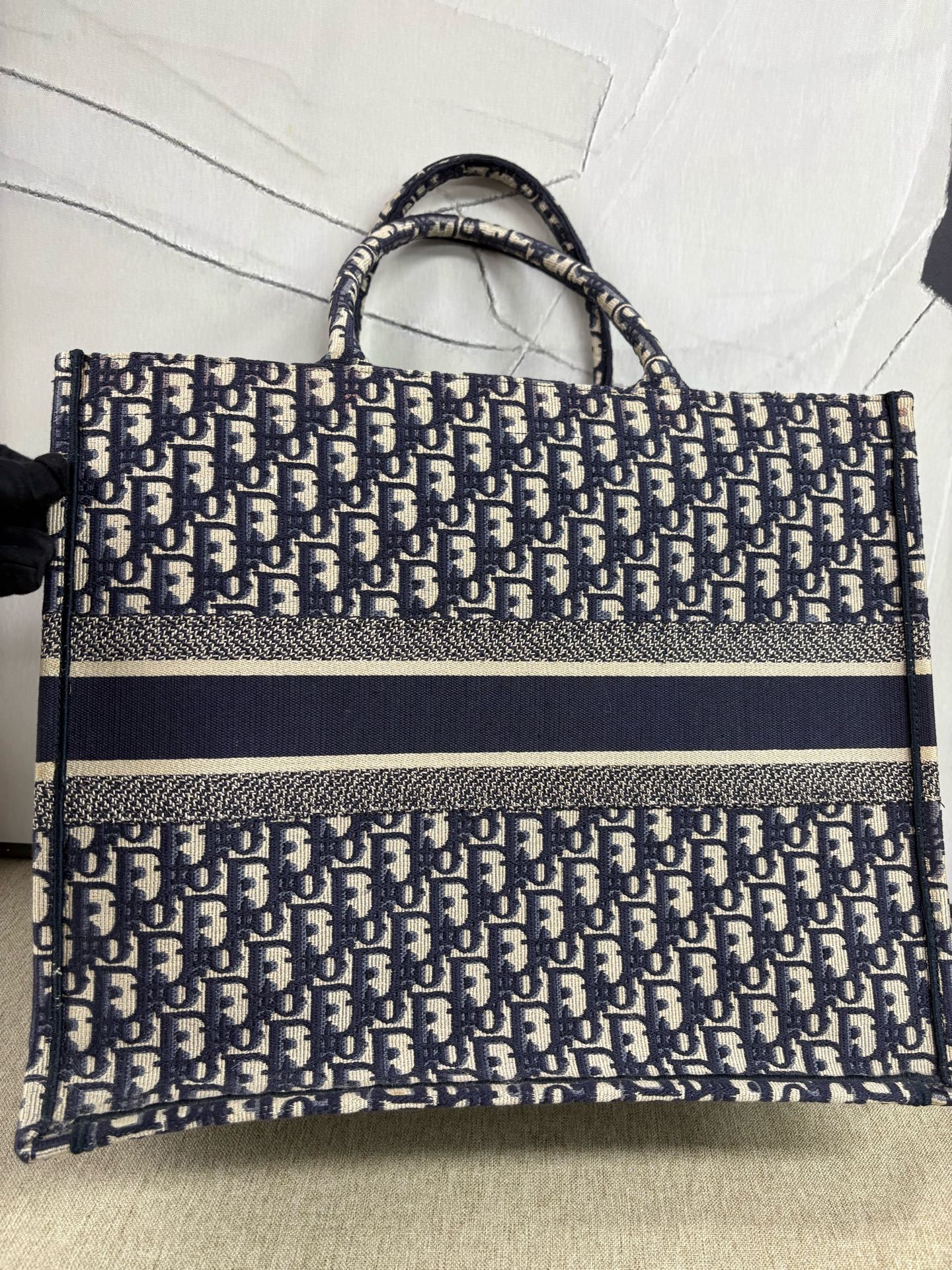 Dior - Book Tote - Embroidered canvas - Blue - (Large)