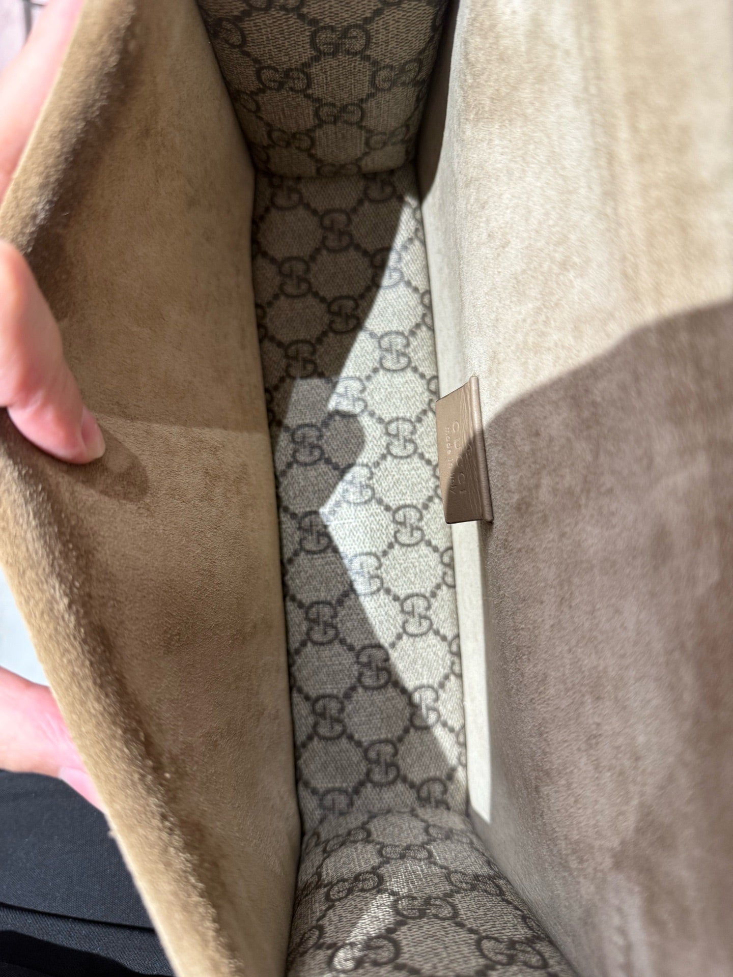 Gucci - Dionysus Small Shoulder Bag - GG Supreme coated canvas and suede - Beige and Camel - (Small)
