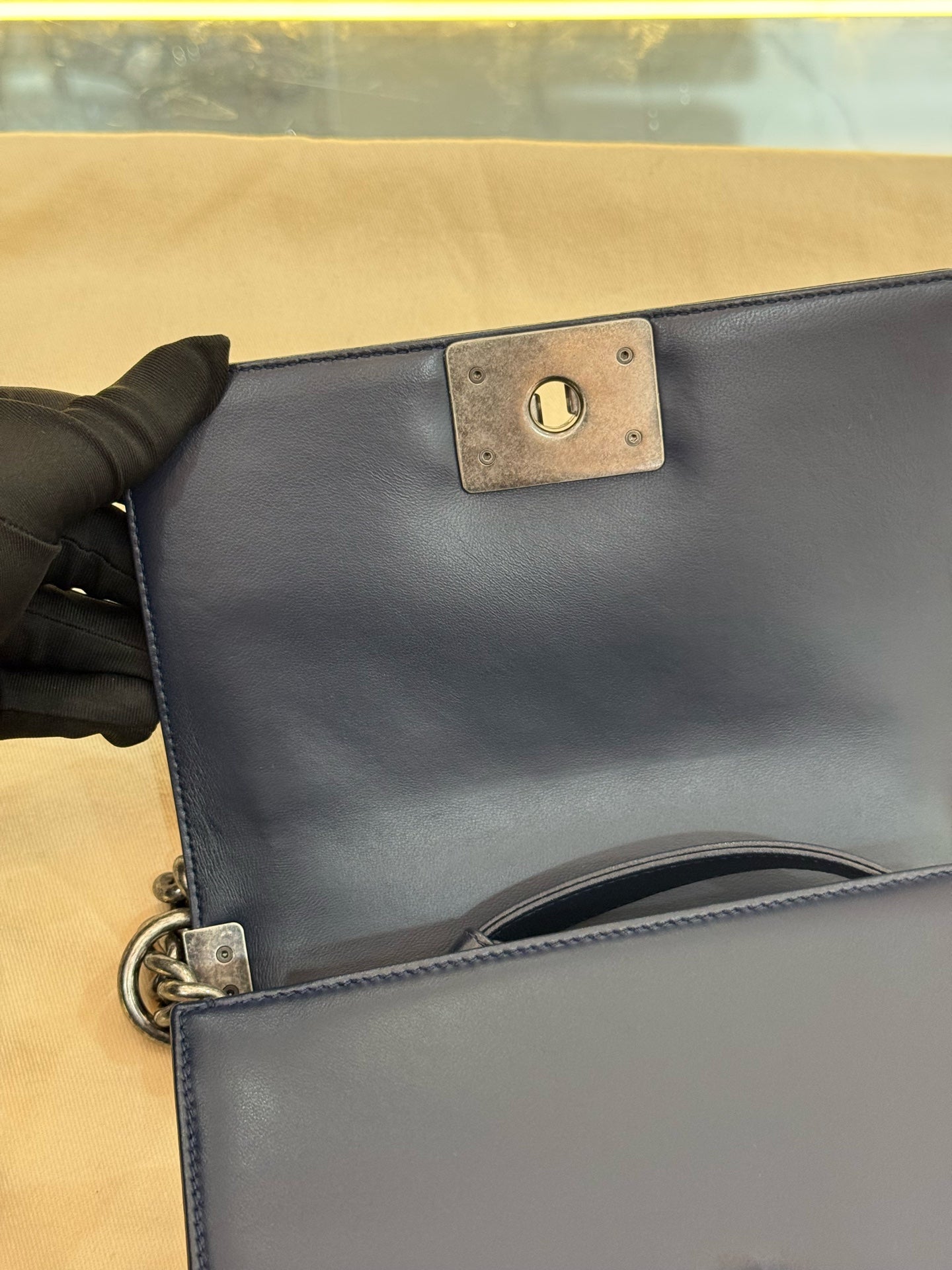 Chanel - Boy Bag Small - Lambskin leather - Navy - (small)