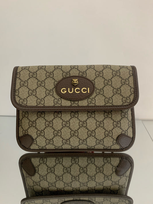 Gucci - Neo Vintage Messenger Bag - GG Supreme canvas with leather trim - Ebony brown - (small)