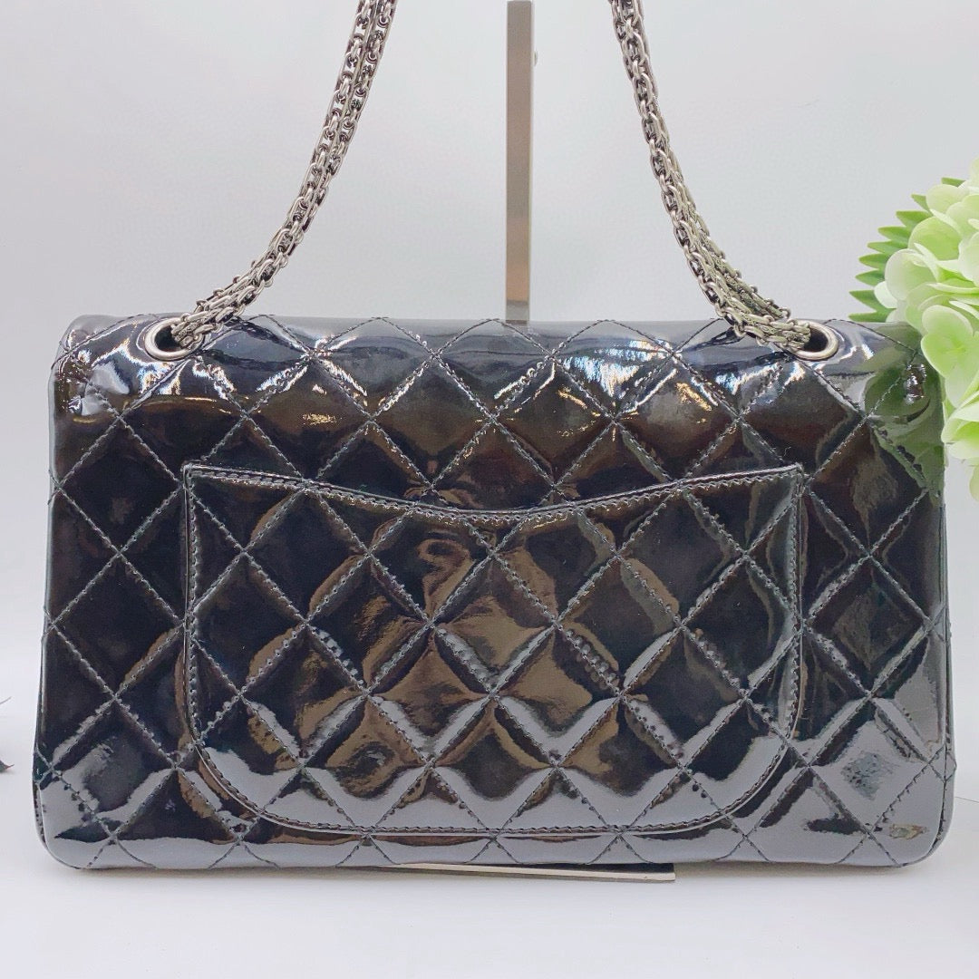 Chanel - 2.55 Reissue Maxi Double Flap - Patent leather - Black - (Large)