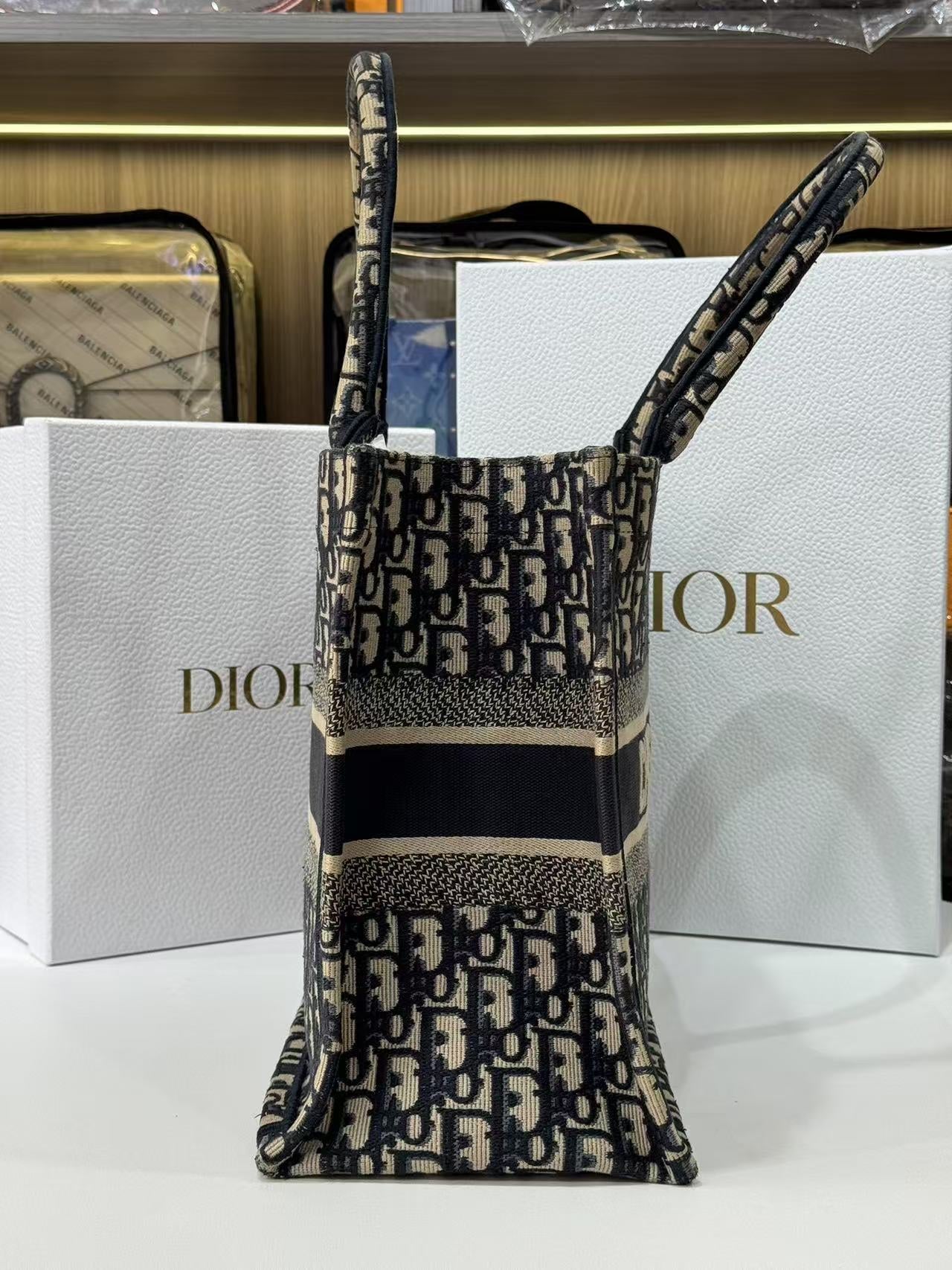 Dior - Book Tote - Embroidered canvas - Beige and Blue - (medium)