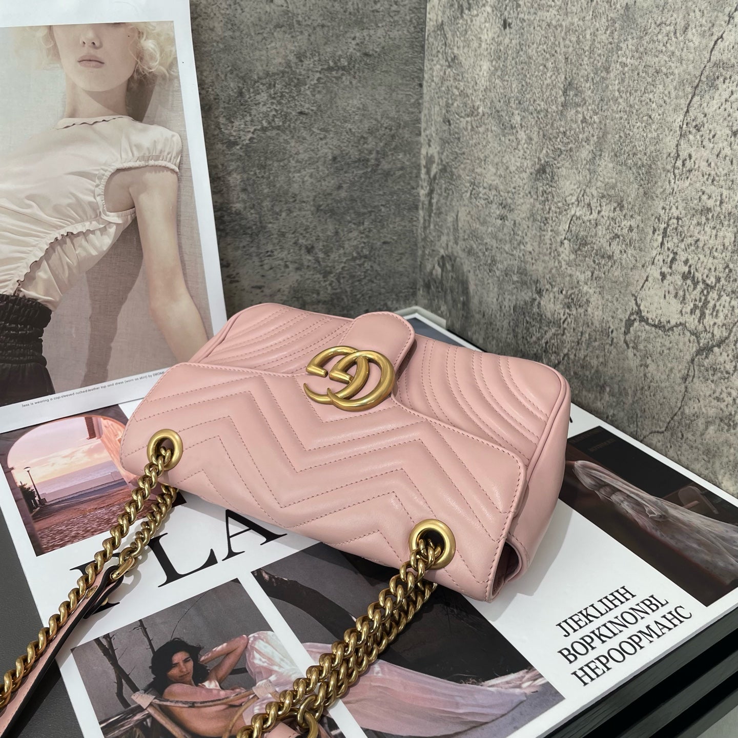 Gucci - GG Marmont Matelassé Small Shoulder Bag - Leather - Pink - (small)