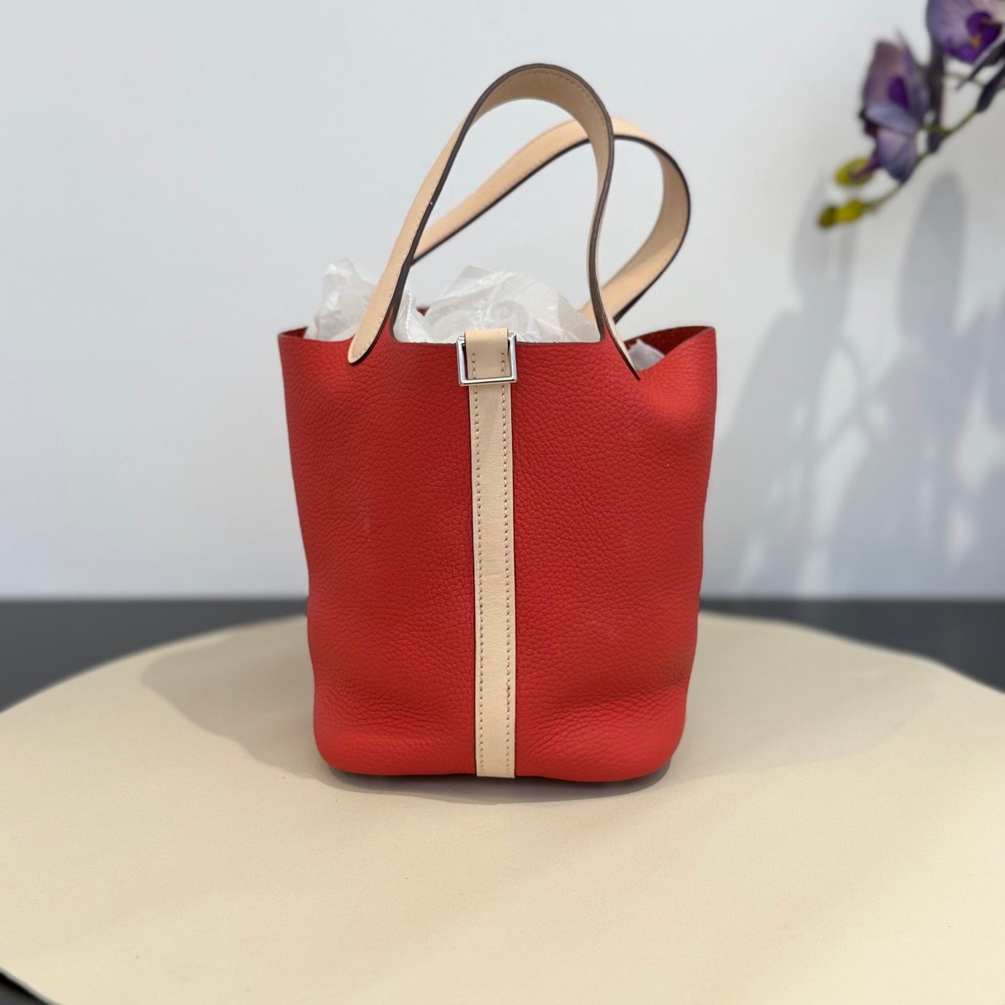 Hermès - Picotin Lock 18 - Leather - Red with Beige contrast - (mini)