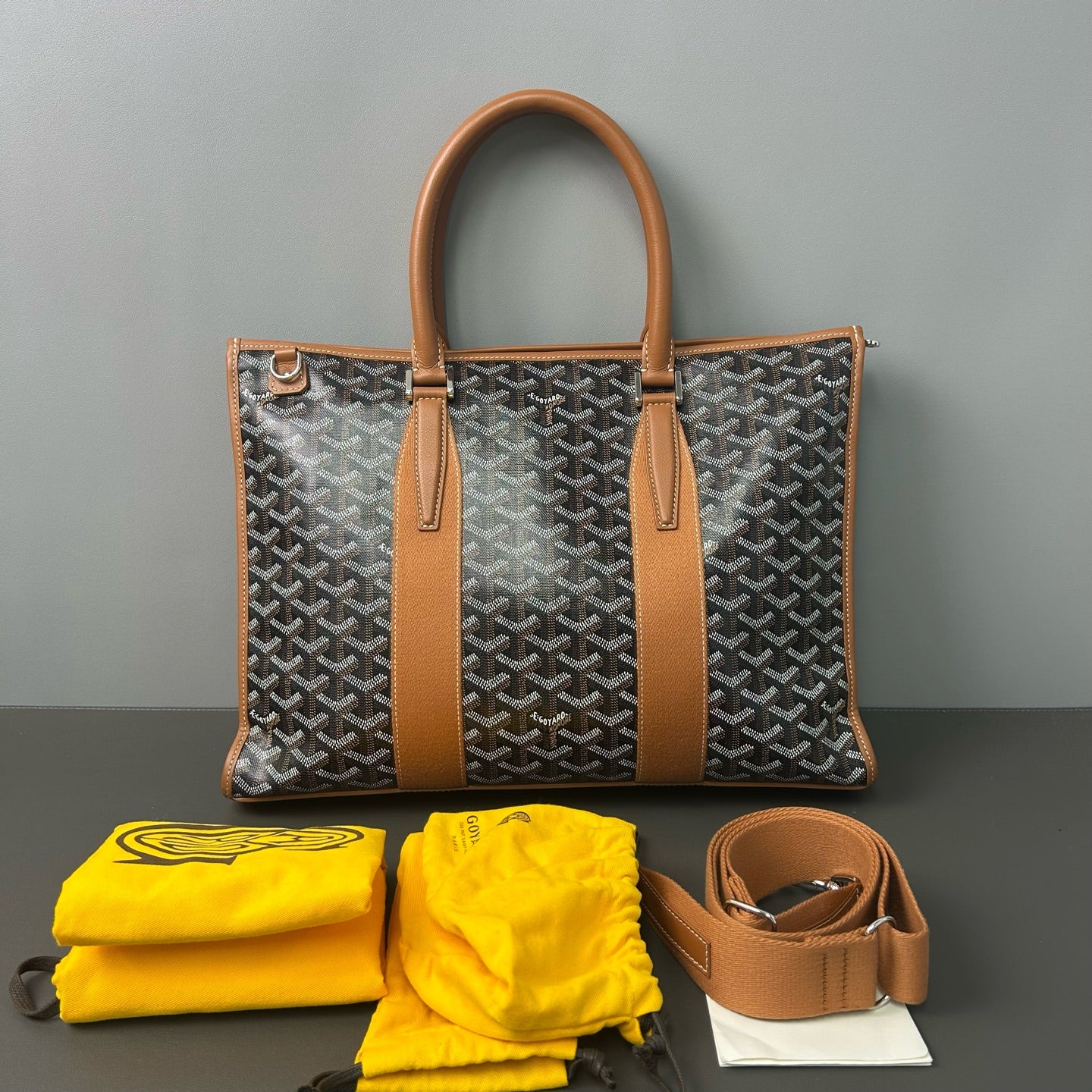 Goyard - Morvan Briefcase - Goyardine canvas and Leather - Black - (large)