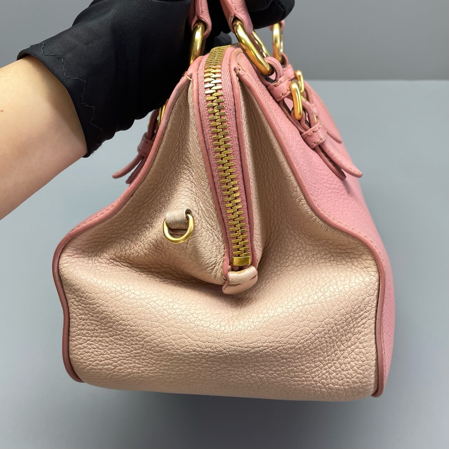 Miu Miu - Vitello Lux Satchel - Grained leather - Pink - (medium)