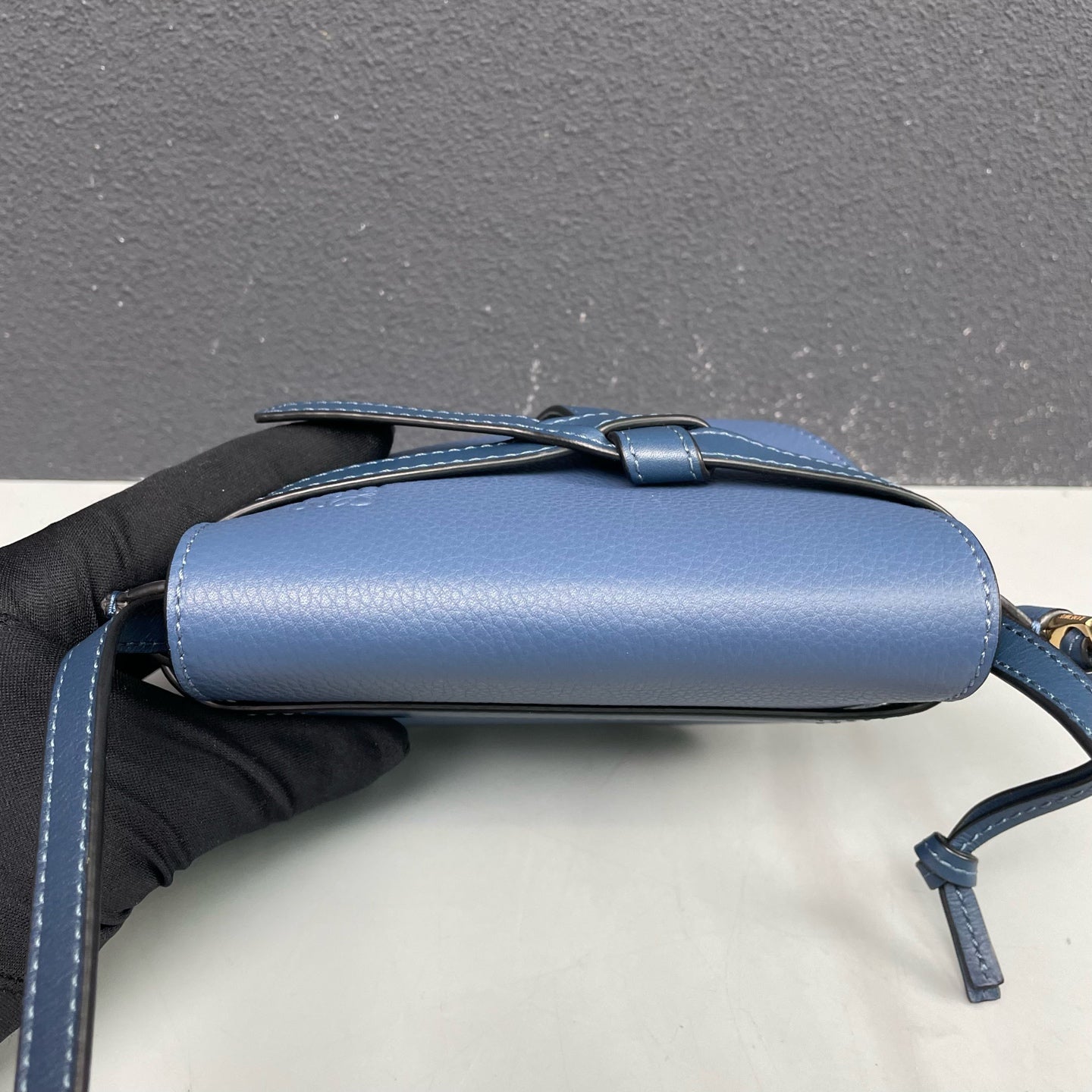 Loewe - Gate Mini Crossbody Bag - Grained calfskin leather exterior with suede lining - Navy - (mini)