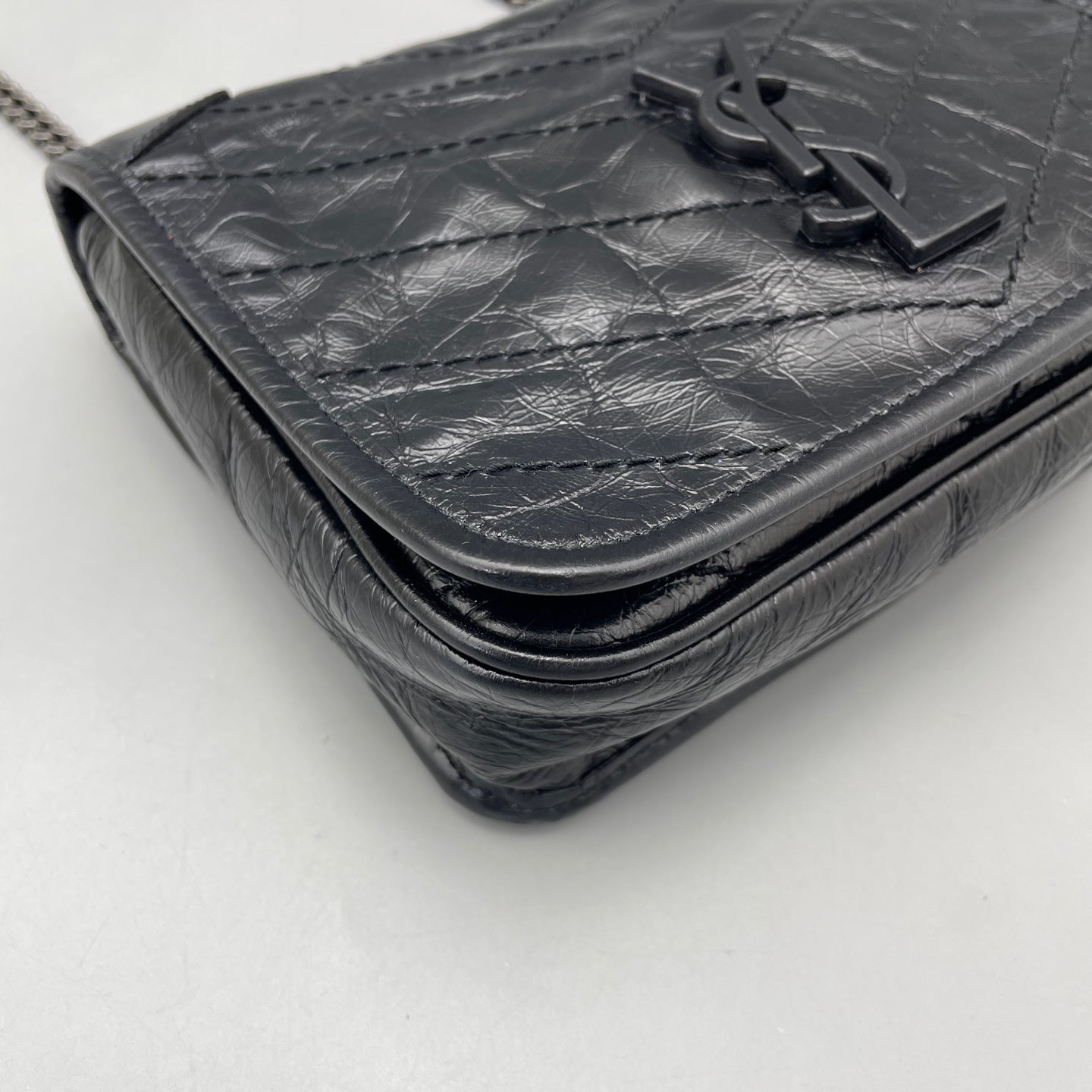 Saint Laurent - Niki Chain Wallet - Leather - Black - (mini)