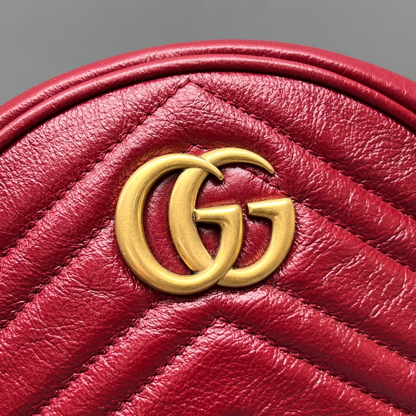 Gucci - Marmont Round Mini Bag - Leather - Red - (Mini)