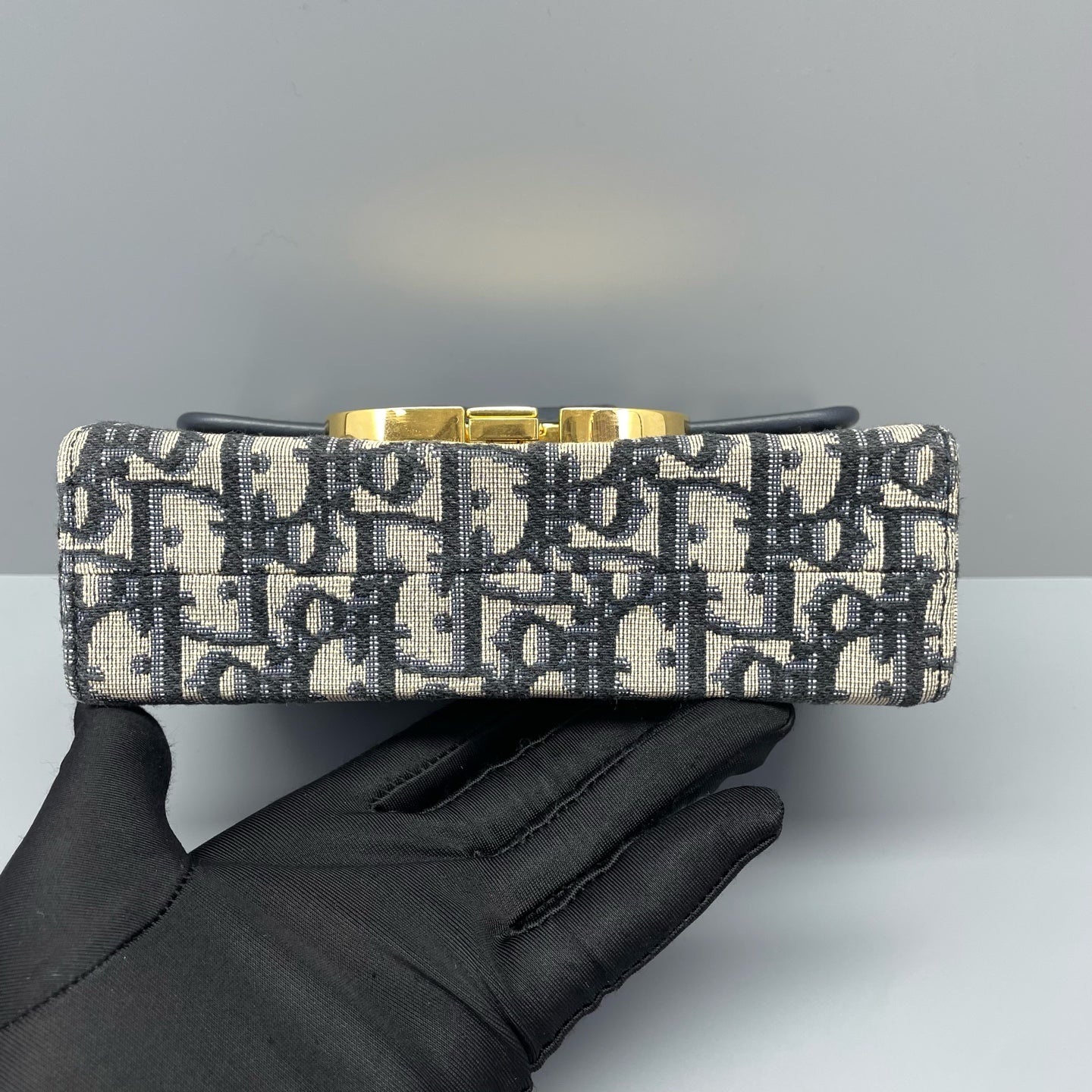 Dior - 30 Montaigne Mini Box Bag Oblique - Dior Oblique jacquard canvas with leather trim - Blue - (mini)