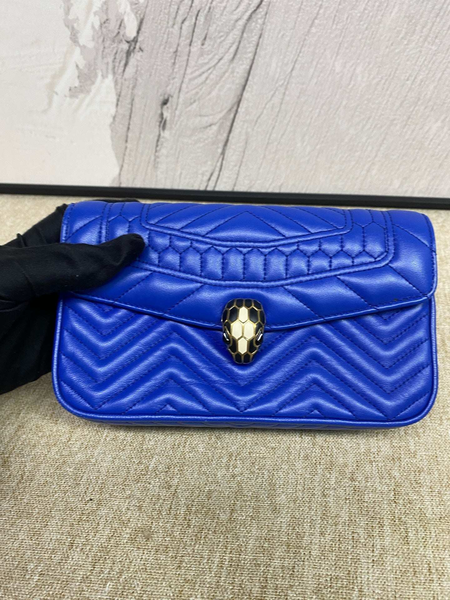 Bvlgari - Serpenti Forever Chain Pouch - Lambskin leather - Blue - (Mini)