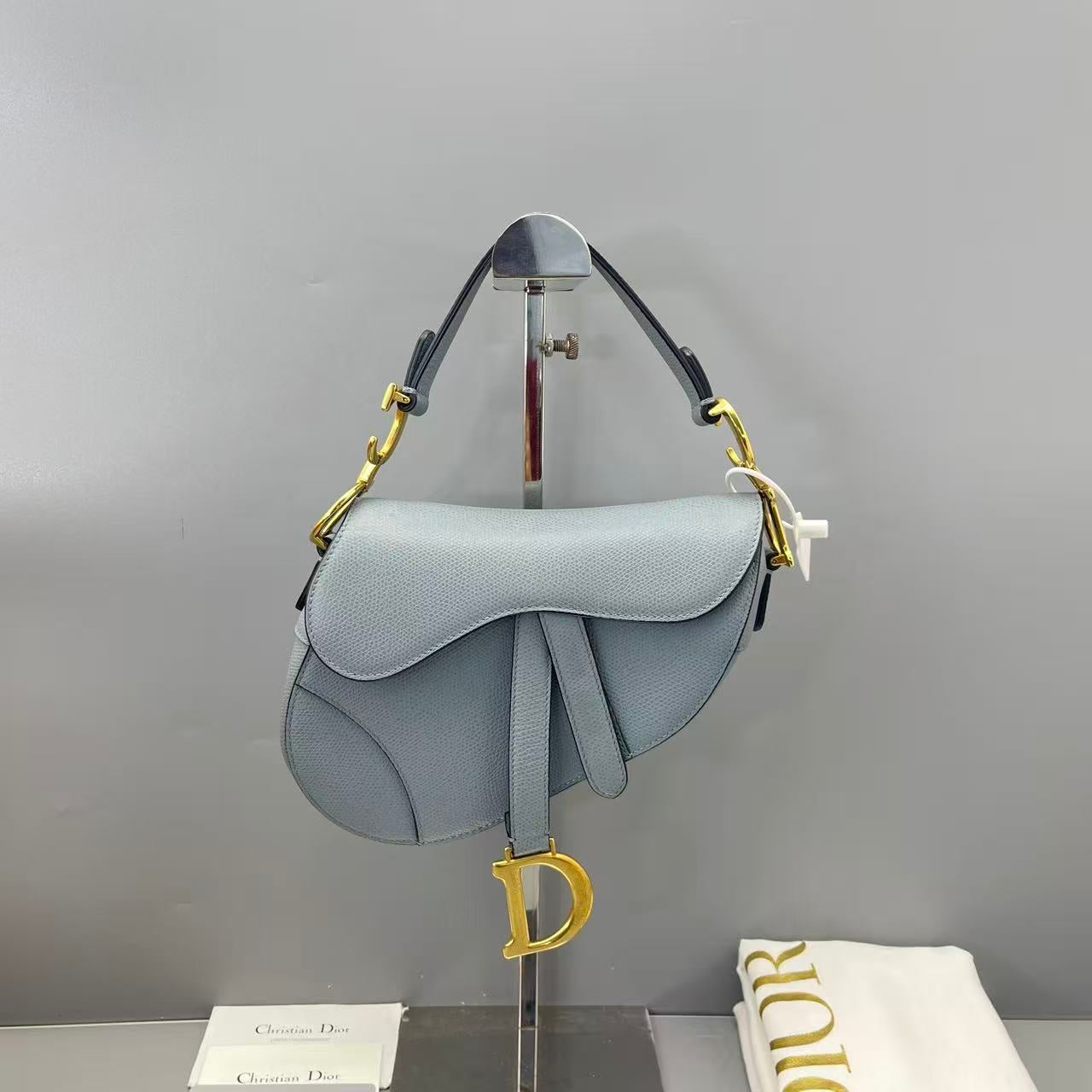 Dior - Saddle Bag - Grained calfskin leather - Blue - (mini)