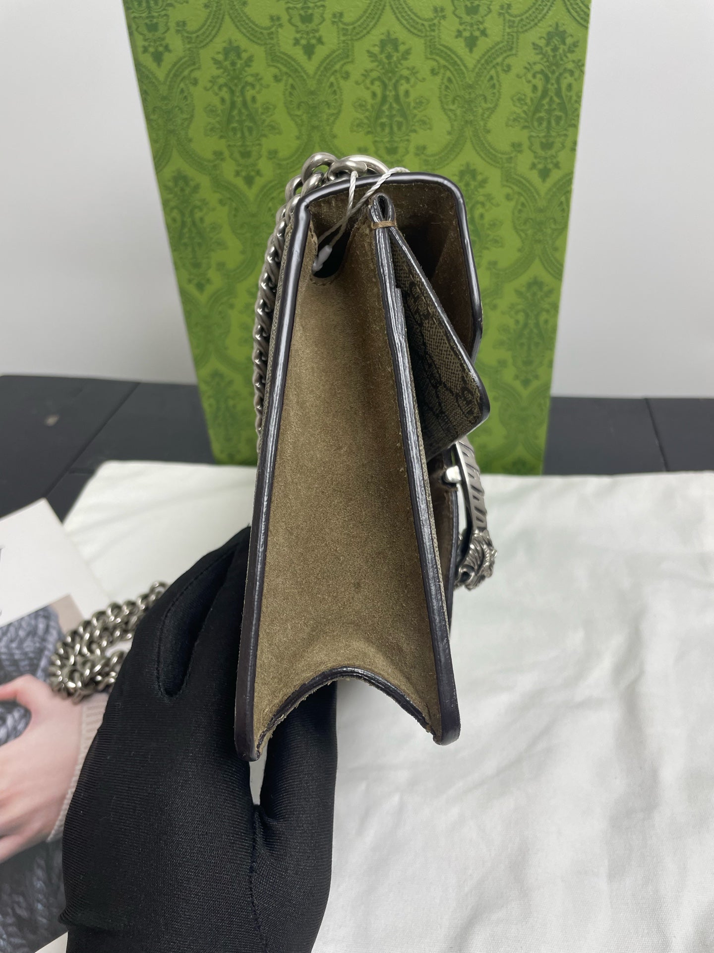 Gucci - Dionysus Mini Shoulder Bag - GG Supreme canvas with suede and leather trim - Beige - (Mini)