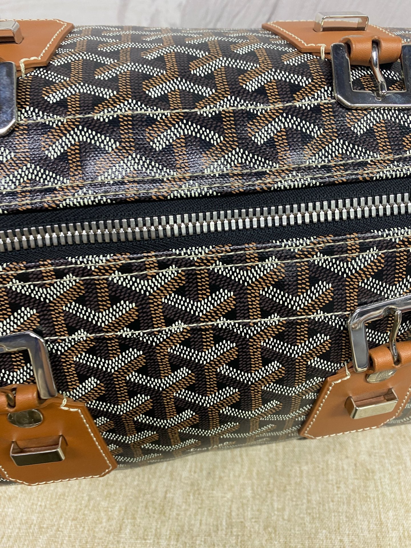 Goyard - Boston 50 - Goyardine coated canvas with leather trim - Brown - (Large)