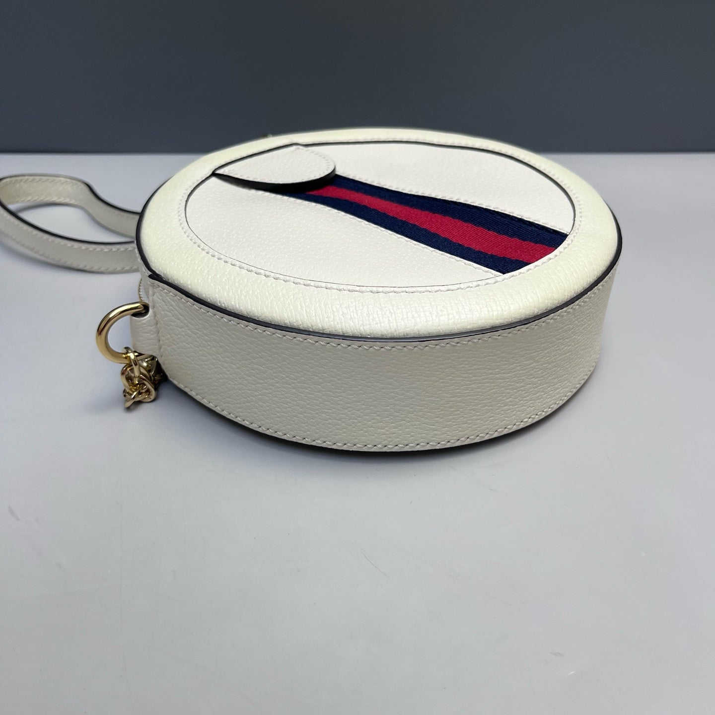 Gucci - Ophidia Round Mini Chain Bag - Grained leather - White - (mini)