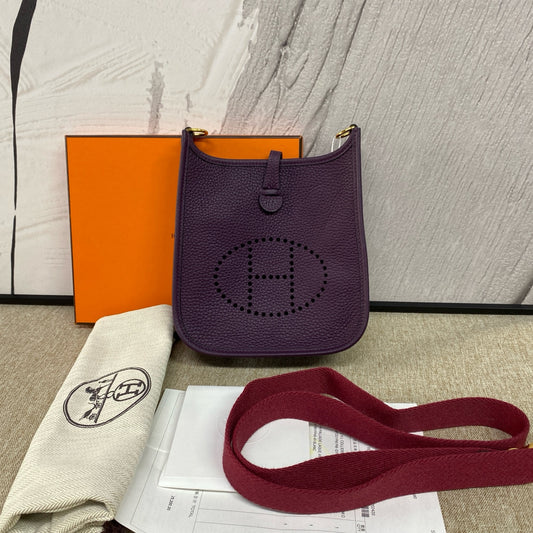 Hermes - Evelyne 16 Amazone mini - Taurillon Clemence leather - Blackcurrant Purple (Cassis) - (mini)